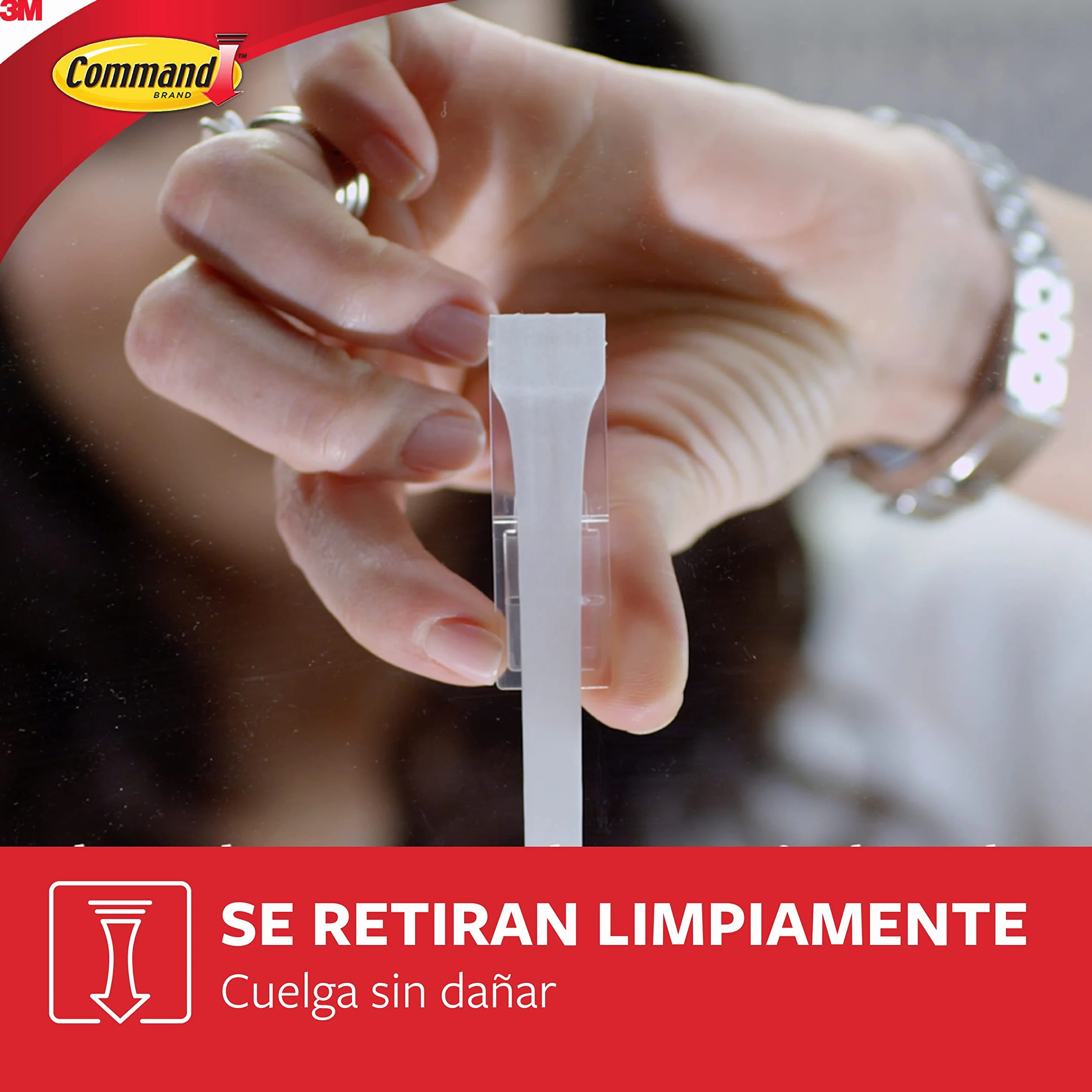 Command Ganchos de Diseño Medianos Blanco 6 Ganchos 9 Tiras Medianas Interior