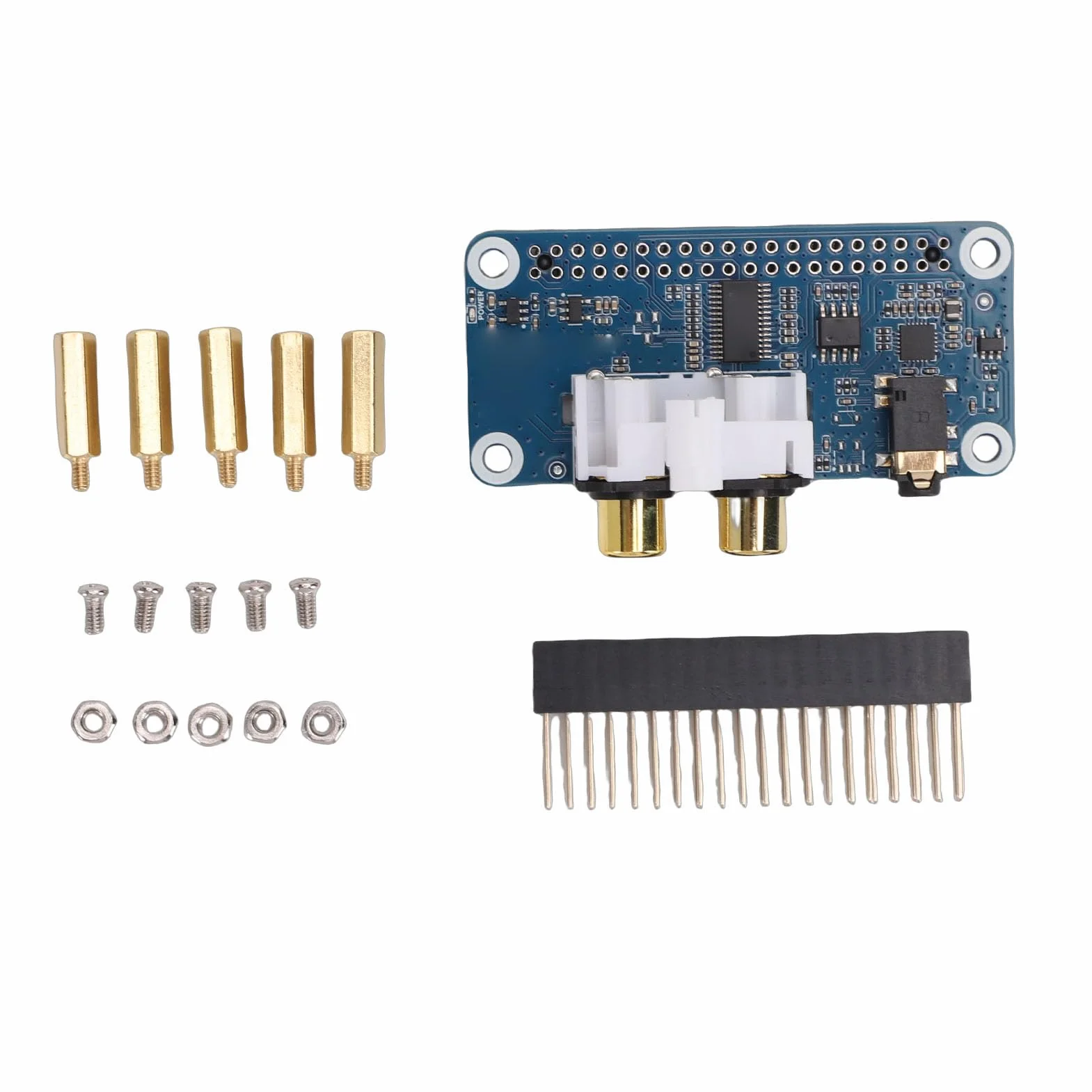 GOWENIC Placa de Sonido Profesional PCM5122 DAC con Puerto de Auriculares de 3,5 Mm para RasPi 5 4B, 112dB SNR, Ideal para Amantes de la Música