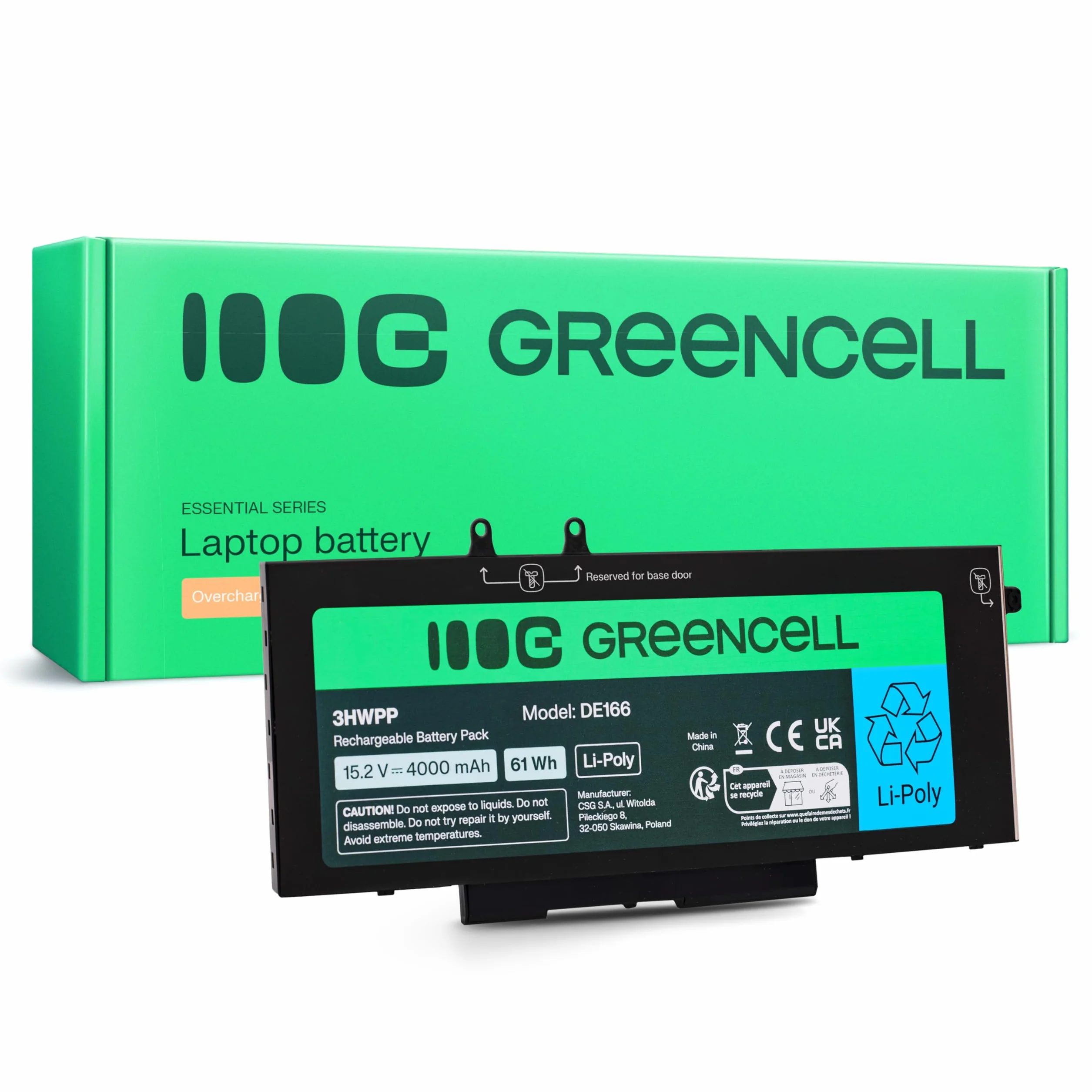 Green Cell SR03XL - Batería de polímero de Litio para portátil HP Pavilion Gaming 15-cx0000, 15-cx0000nb, 15-cx0000nb, 15-cx0000nk, 15-cx0000nk, 15-cx00010, Larga duración, Ajuste preciso