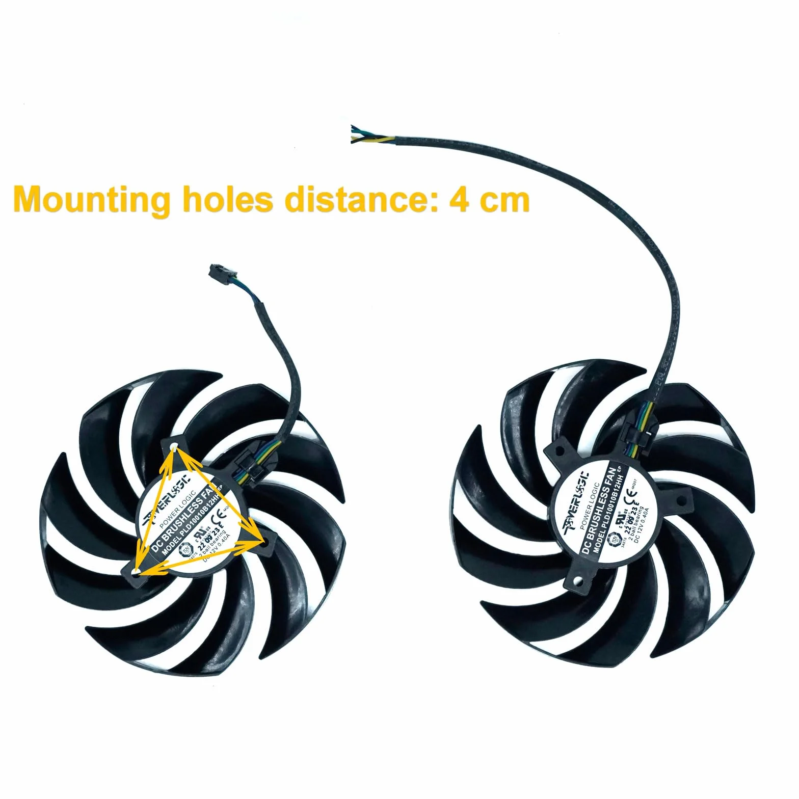 Replacement Graphics Card Cooler Fan Compatible con MSI GeForce RTX 3060 Ti Gaming X 8G LHR, 3060 GAMING/X, 3050 GAMING/X, PLD10010B12HH, 2 bolas, 95 mm
