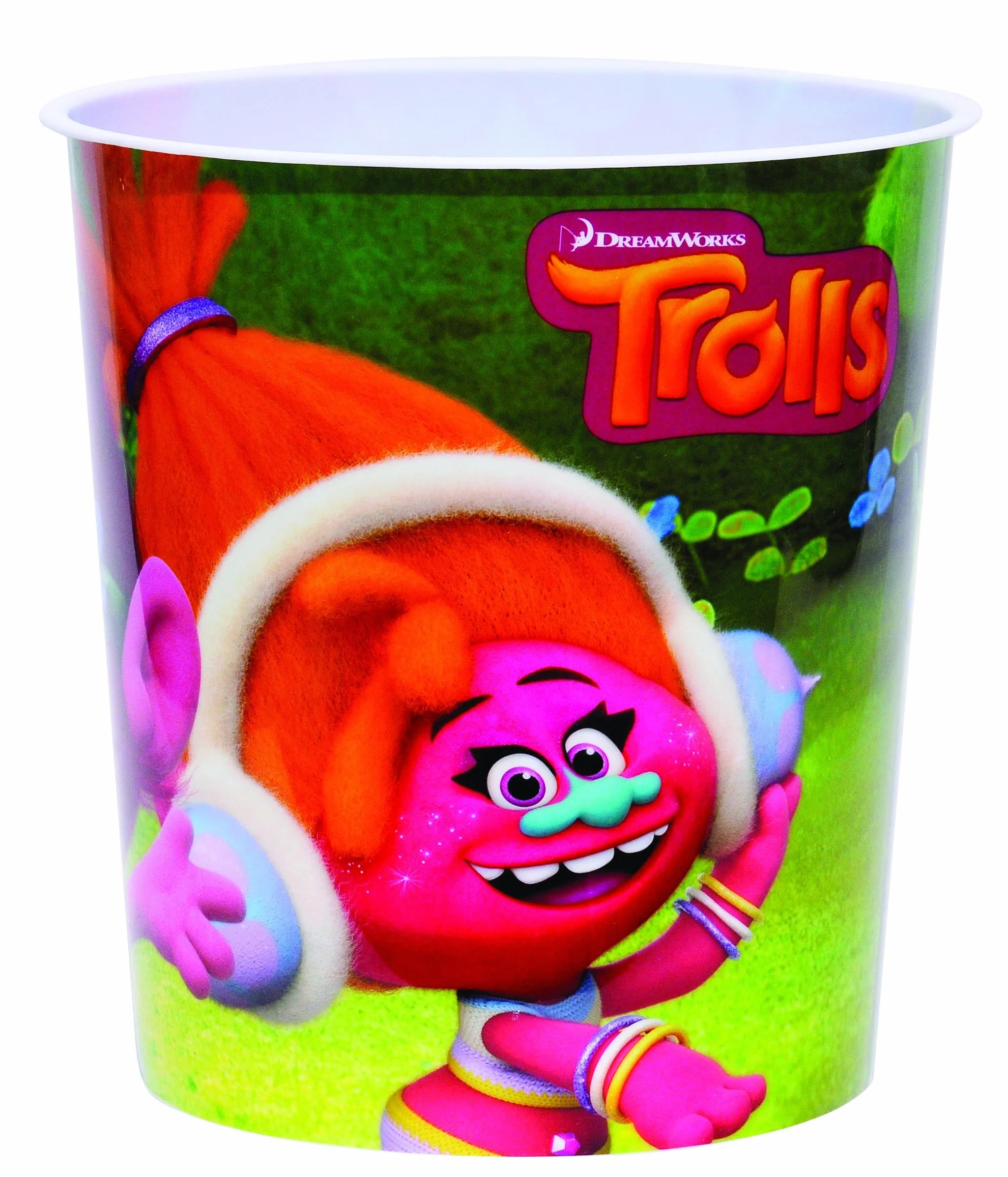 Factory 57520353 Papelera plastico Grande 22 x 21 cm, diseño Trolls, Compuesto, Multicolor, 25x7x20 cm
