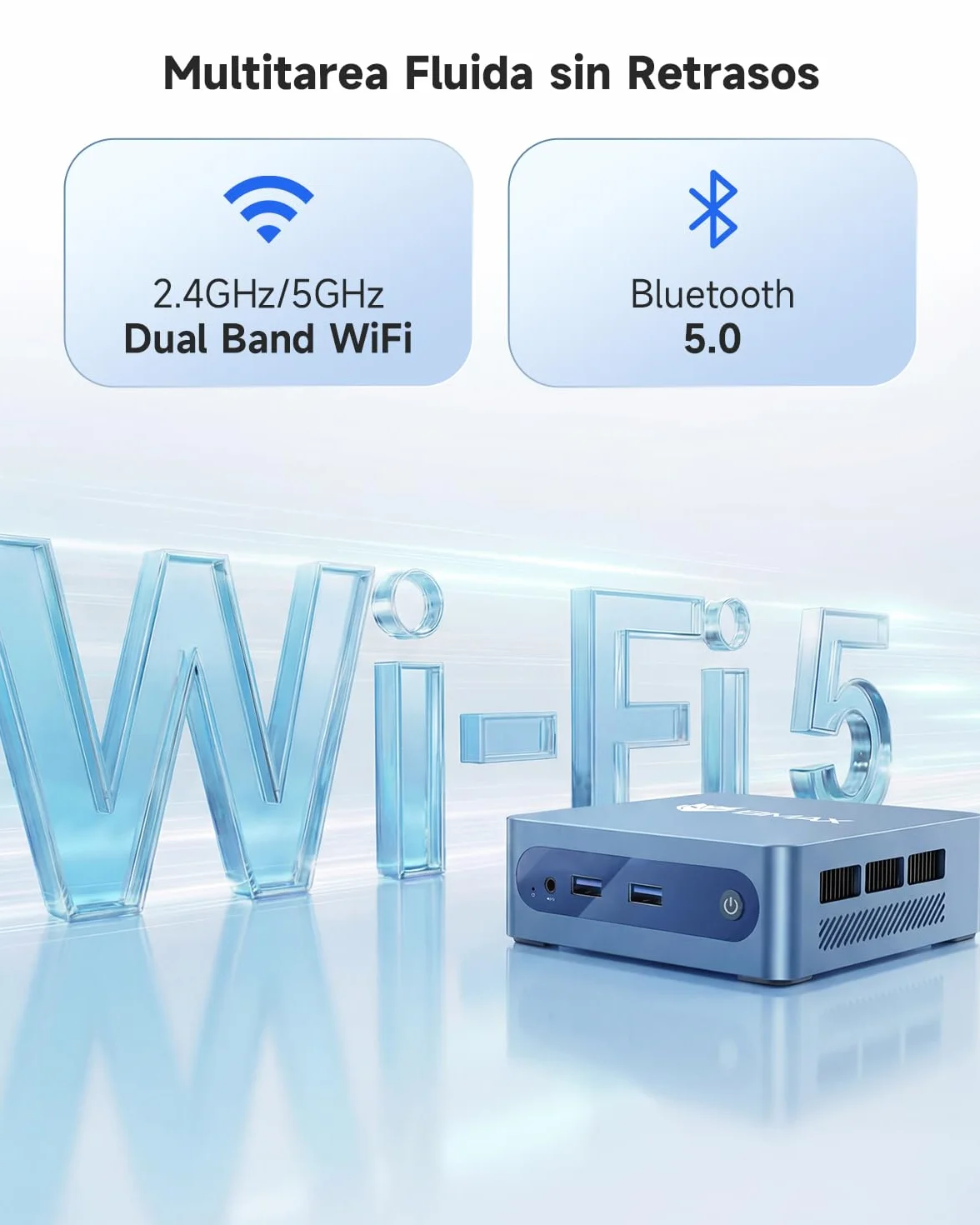BMAX B1Plus Mini PC Win 11, Intel Celeron J3355(hasta 2,5 GHz) 6 GB LPDDR3, 128 GB eMMC SSD, Mini Ordenador de Sobremesa, Micro PC,WiFi 5, BT5.0, 4K@60HZ UHD Dual Display para Oficina