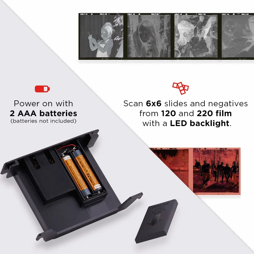 KODAK 6x6 Escáner de película móvil, convierta y Guarde Diapositivas y Negativos de 6x6 [formatos de película 120 y 220] en su teléfono Inteligente