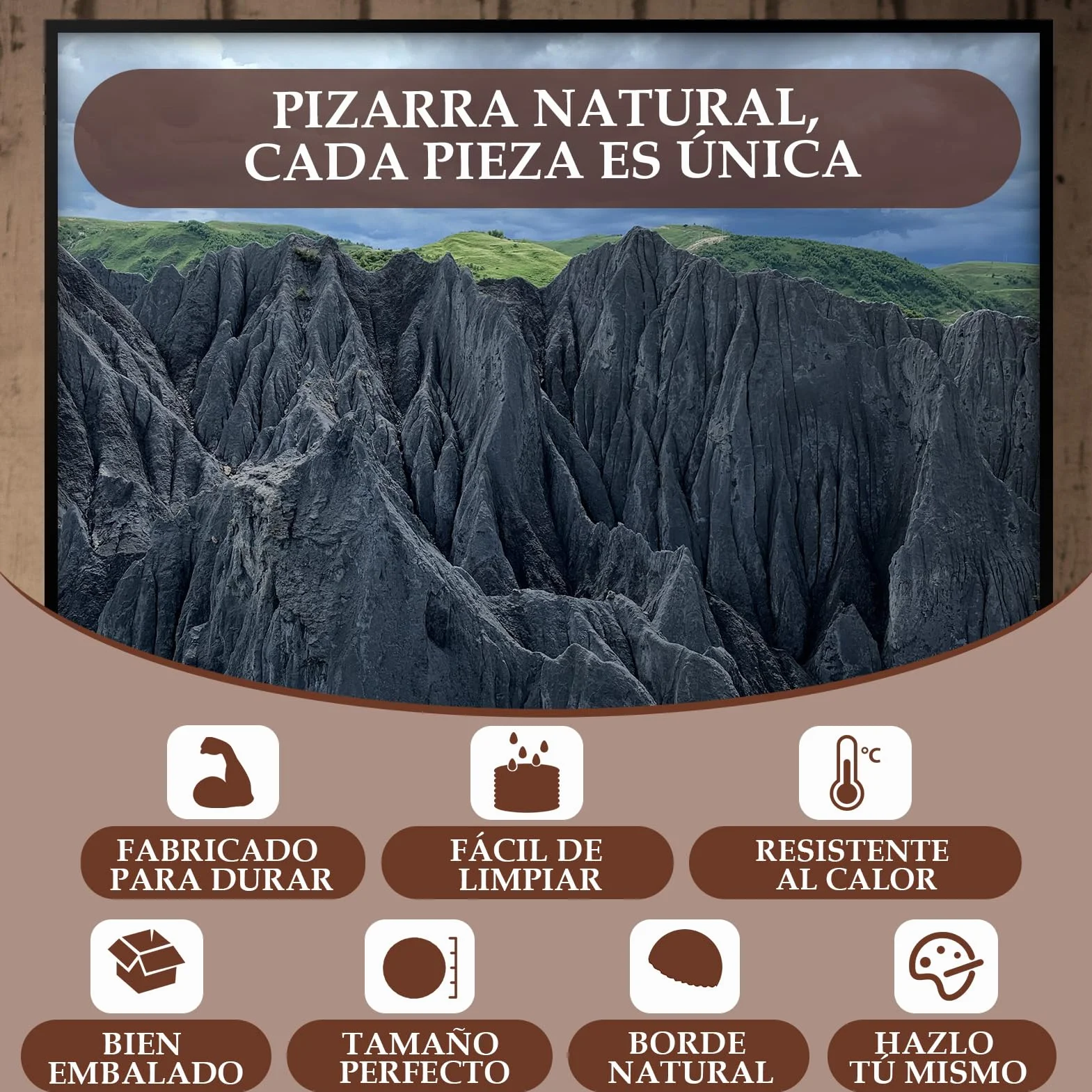 Portavasos De Pizarra con Soporte Metálico Set de 8 Unidades Redondos 4 Pulgadas