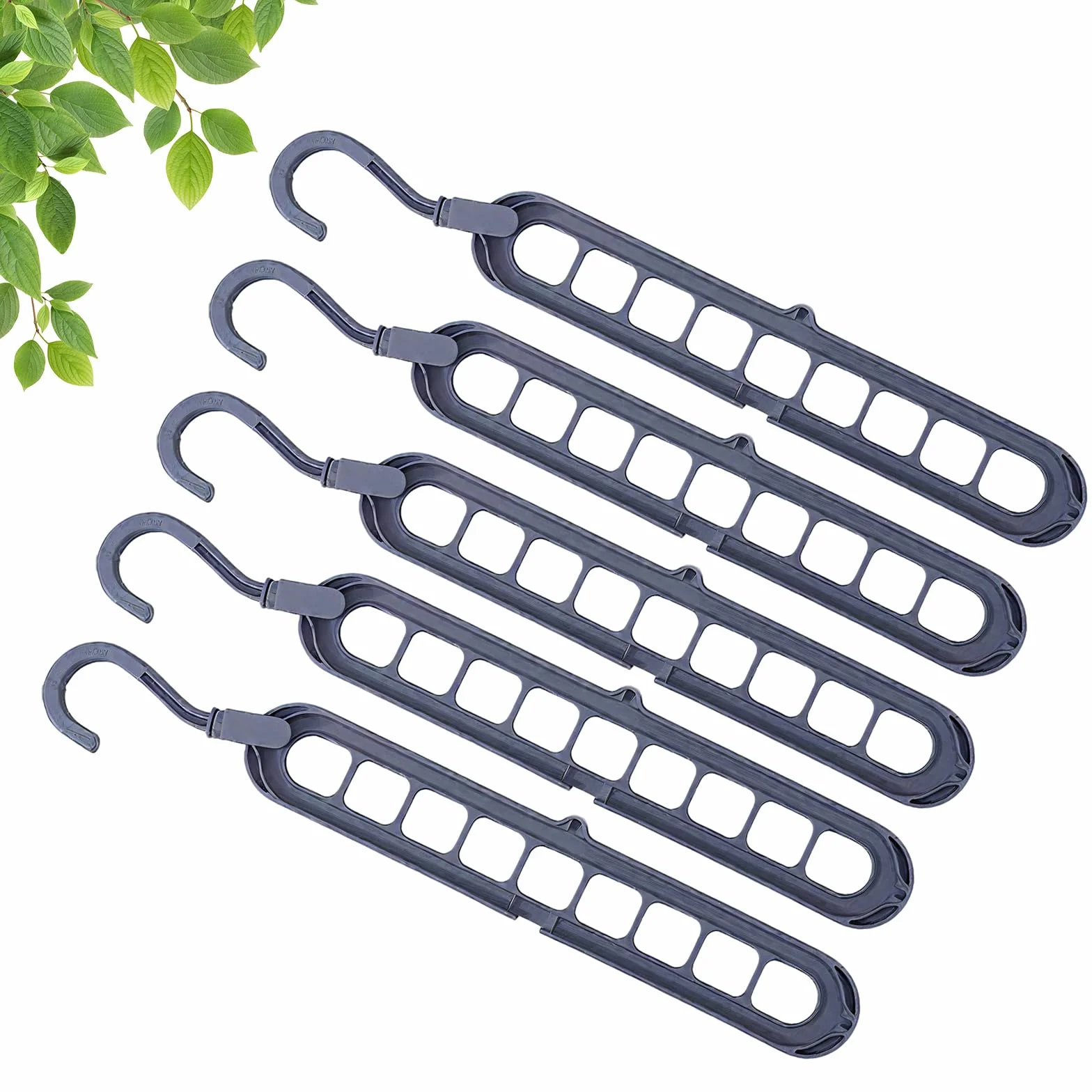 Perchas Plegables Magicas Multifunción 9 en 1, Organizador para Colgar Armarios Gris