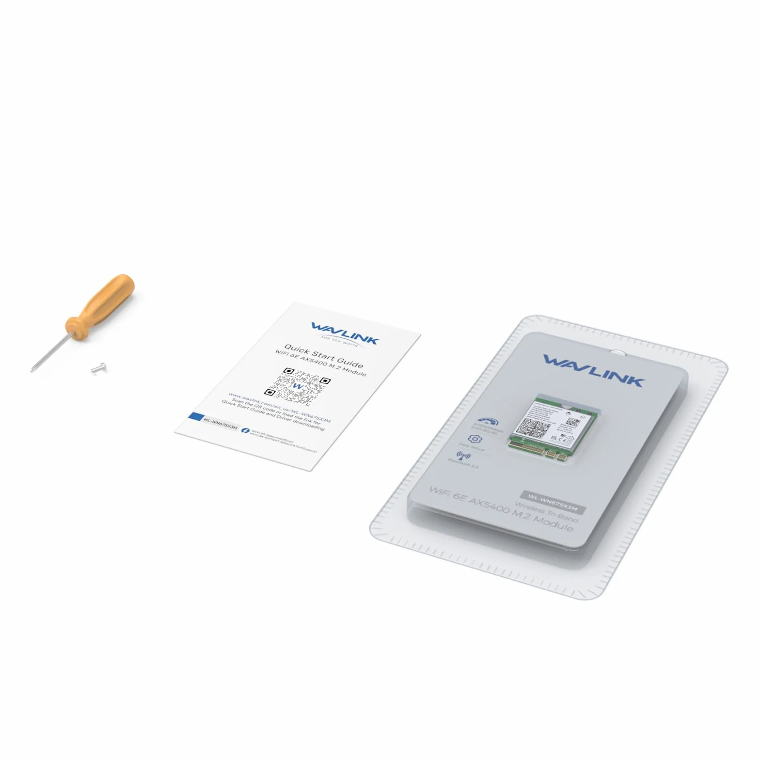 WAVLINK Tarjeta Inalámbrica WiFi 6E, Intel AX210 Tri-Band 5400 Mbps 2,4/5/6 GHz, Adaptador de Red Con Bluetooth 5.3 Para Portátil, Latencia Ultra Baja, Compatible Con Windows 10/11 (64 Bits)