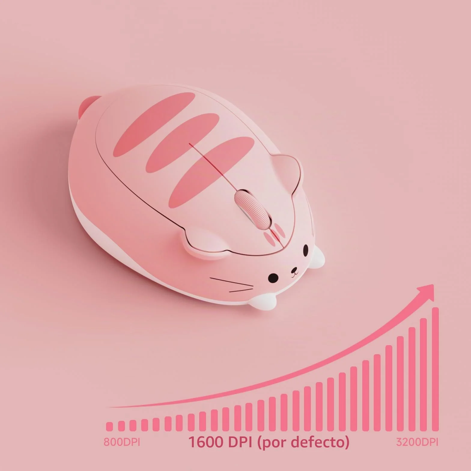 Akko Ratón Inalámbrico Gato Rosa Bluetooth Clic Silencioso Tri-Mode 3200 dpi | Lindo ratón gato, clic silencioso, Bluetooth 3.0/5.0 y receptor inalámbrico USB-A para ordenador portátil y escritorio