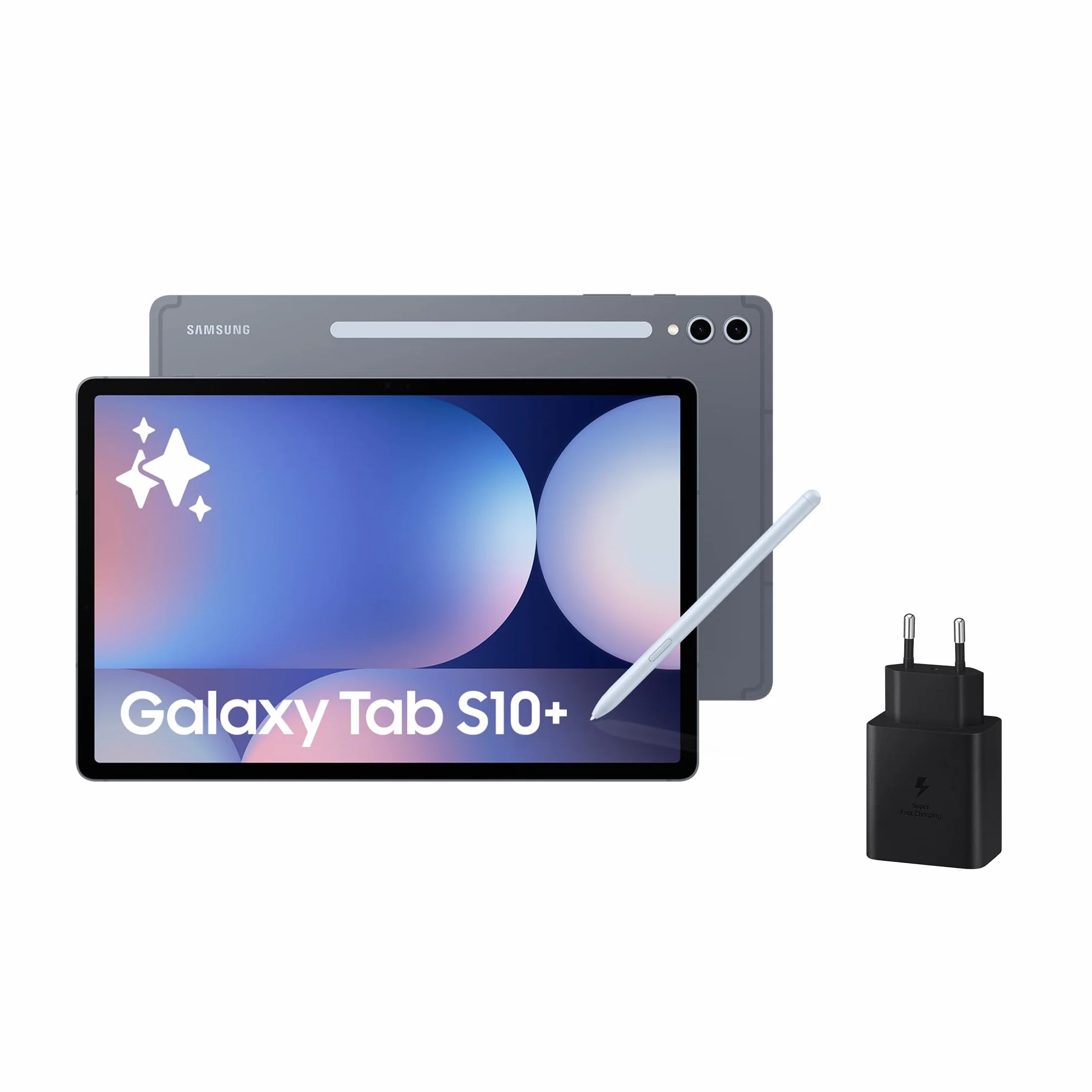 Samsung Galaxy Tab S10+ 512GB + Cargador - Tablet IA, Tableta Android Wifi, 12GB RAM, Pantalla AMOLED, Antirreflejos, S Pen Incluido, Gris (Versión Española)