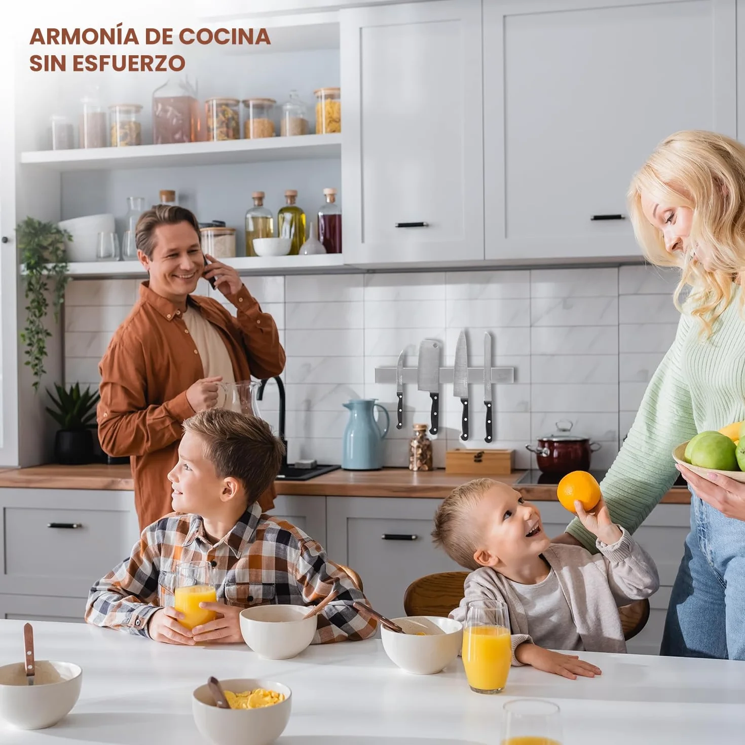 EXITOSO Barra Magnética para Cuchillos de Cocina Acero Inoxidable Adhesiva sin Perforación