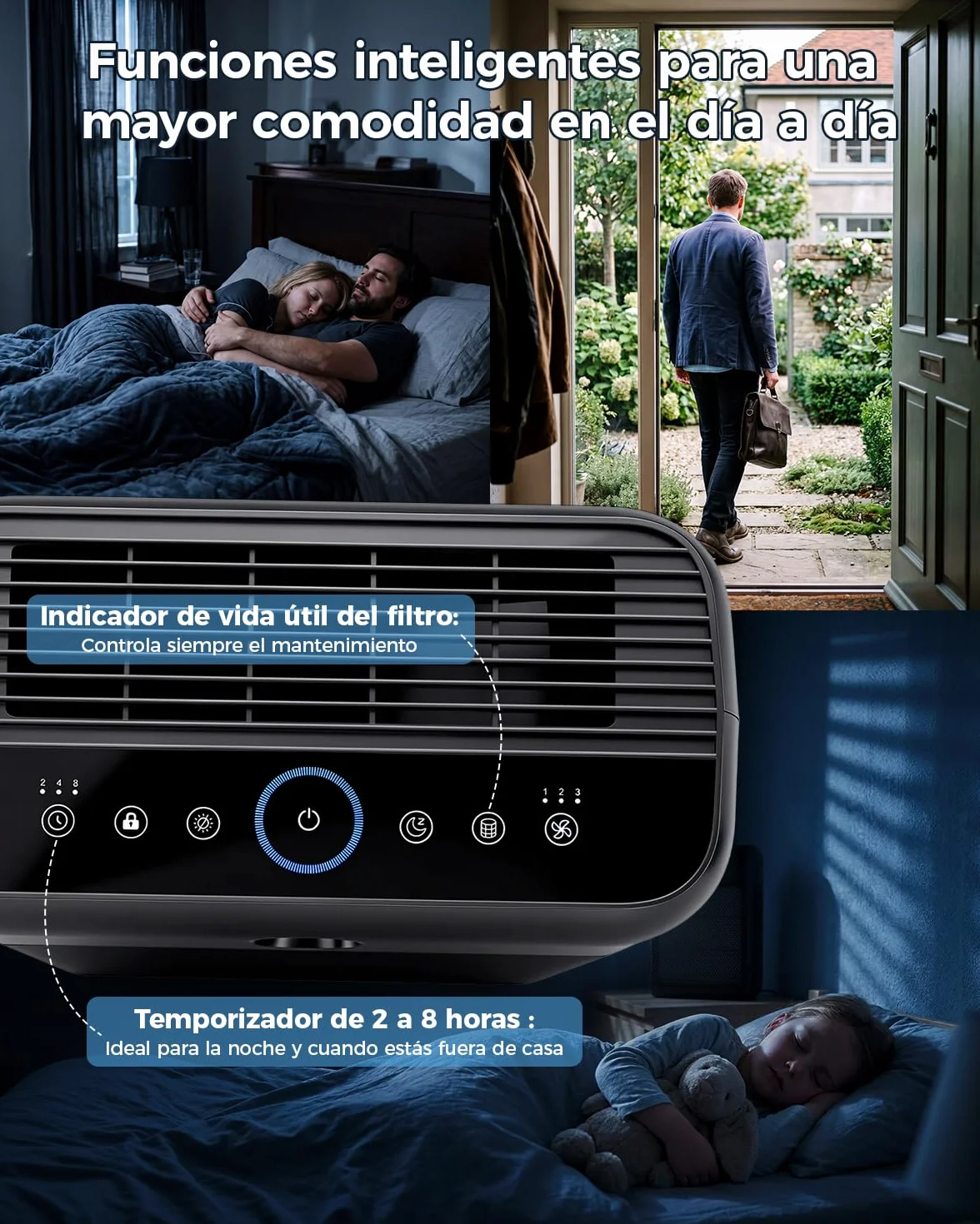 Purificador de aire H13 True HEPA 286 m² 22 dB
