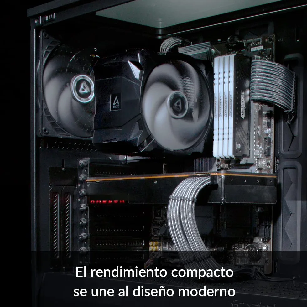 ARCTIC Freezer A35 CO - Disipador de CPU de torre para AMD, Funcionamiento Continuo, Ventilador P de 120 mm con presión optimizada, 0-1800 RPM, 4 Heatpipes, Incl. Pasta térmica MX-5 - Negro