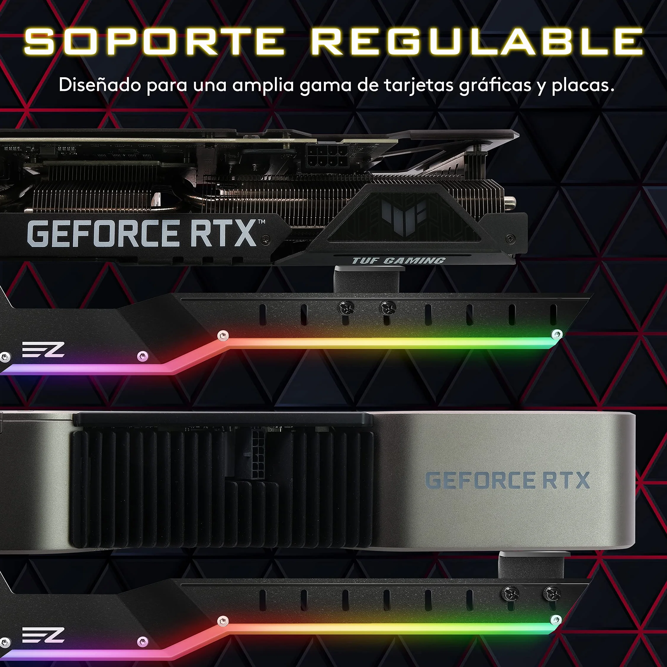 EZDIY-FAB soporte para GPU y tarjeta gráfica, soporte con 5 V y 3 pines ARGB LED, compatible con tarjetas de vídeo, como RX6700