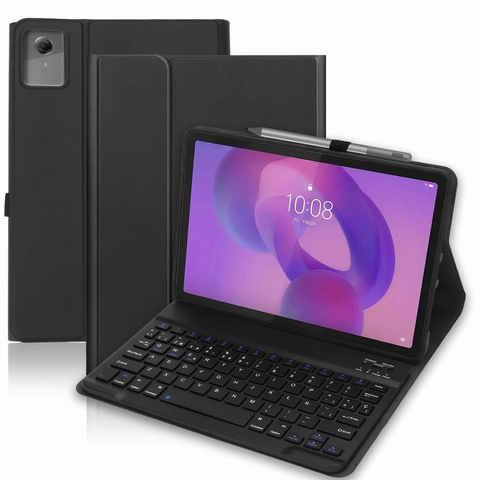 Funda Teclado para Lenovo Idea Tab 11 11 Pulgadas 2025, Español Ñ | Teclado Lenovo Idea Tab 11 (TB336FU/TB336ZU), Magnético Funda Tablet Lenovo Idea Tab 11 con Soporte para Lápiz, Negro