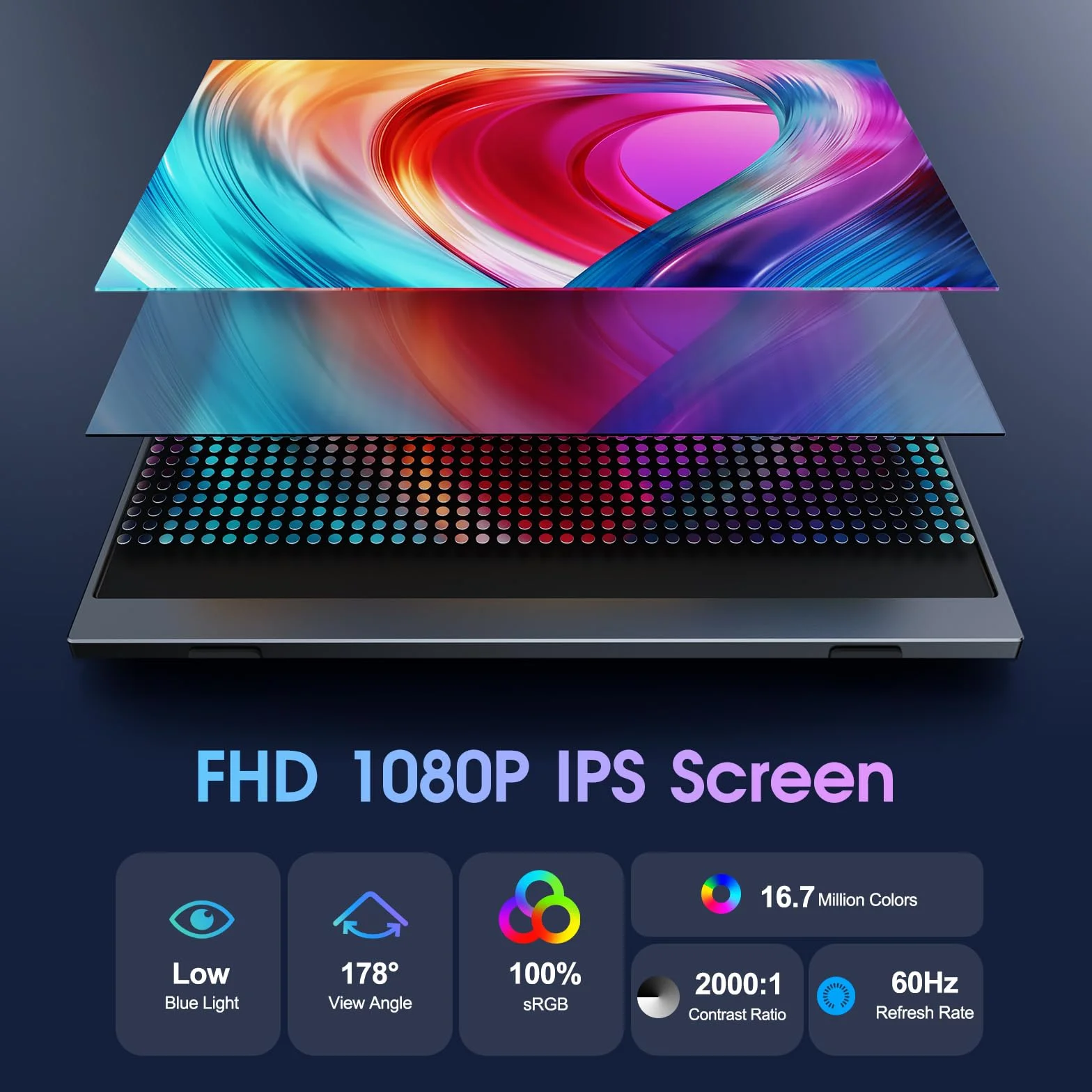 COOLHOOD Monitor Portatil 15.6 Pulgadas 1080P FHD IPS 100% SRGB USB C Mini HDMI para Móvil Laptop PC PS5