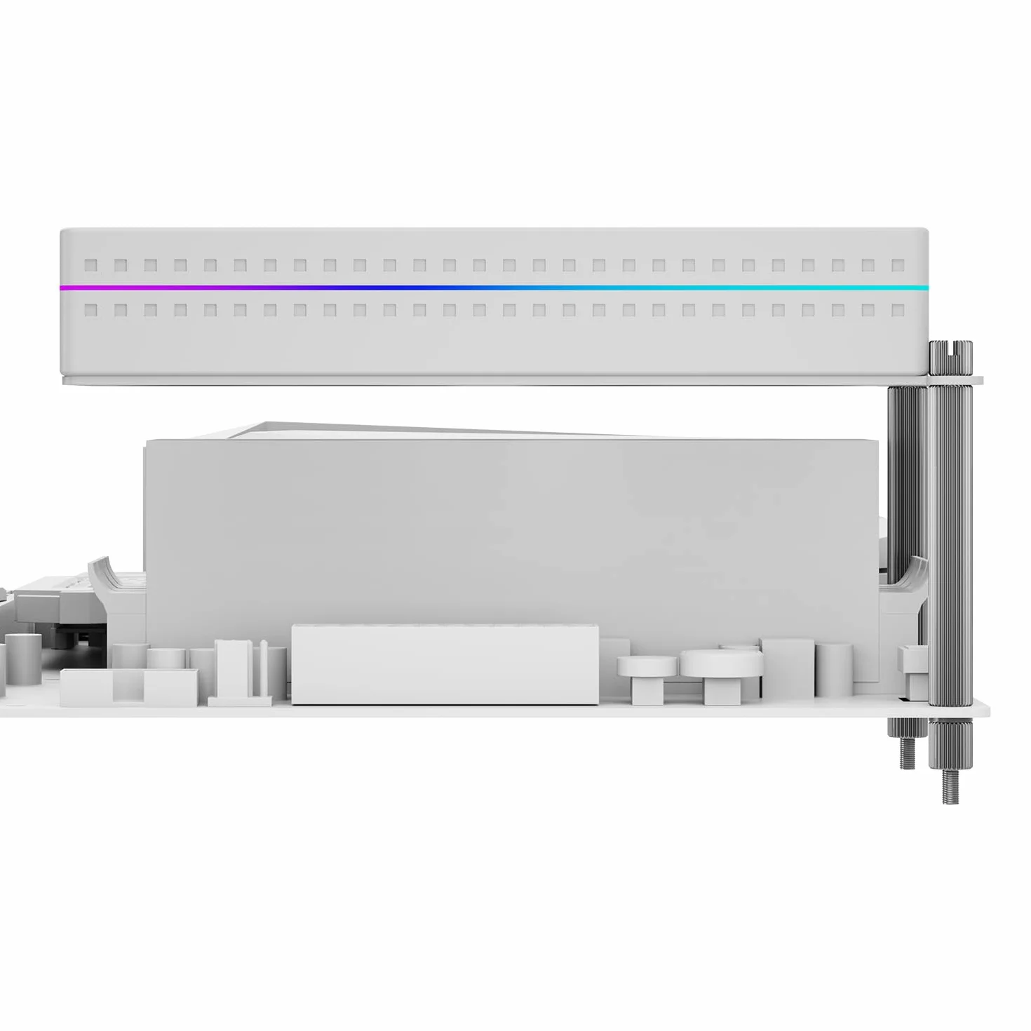 Thermalright MC-2 ARGB White Memory Cooler, ventilador dual con diseño PWM de 3200 rpm, enfriador RAM silencioso, flujo de aire de 16,17 CFM para kits de RAM DDR5/DDR4 de escritorio (blanco)