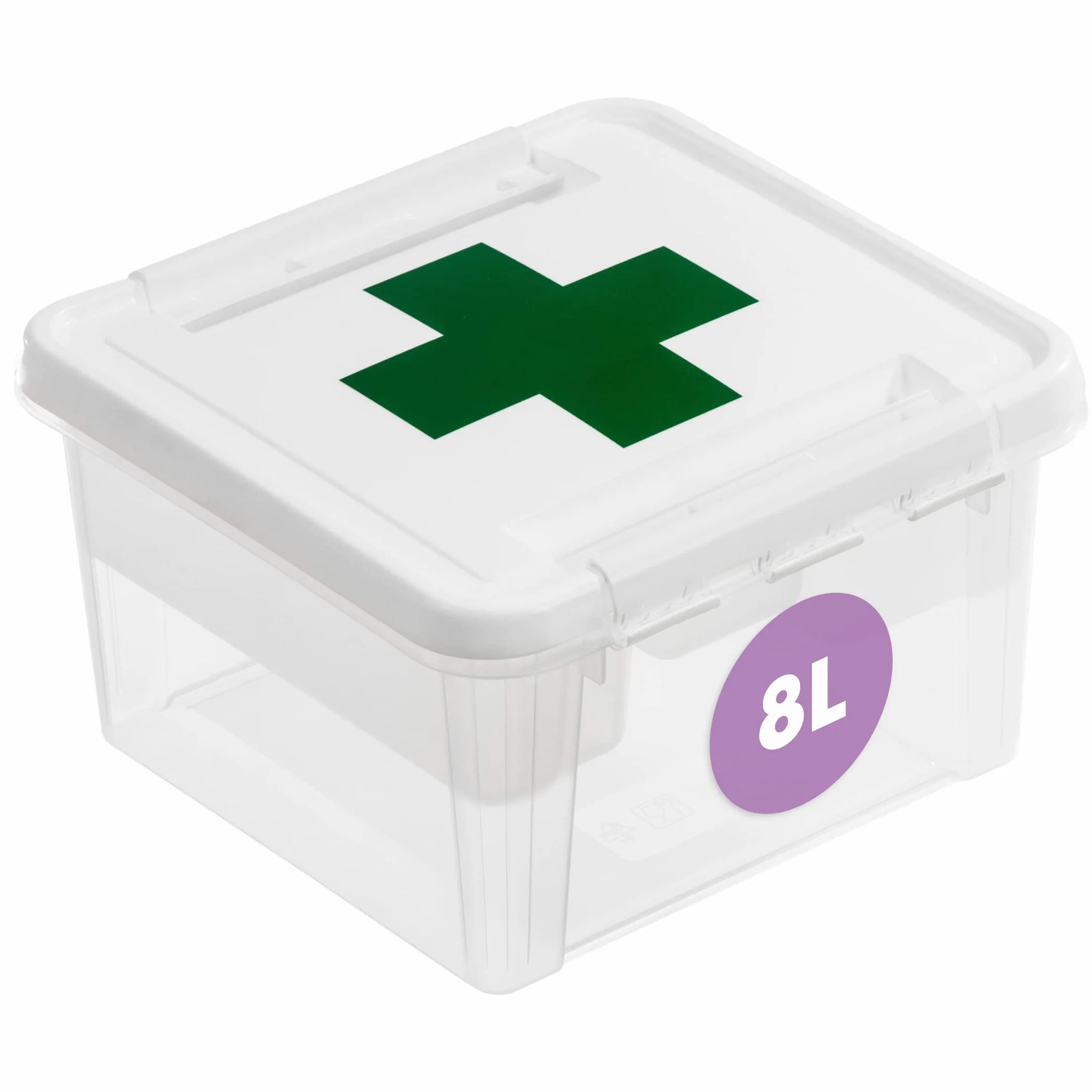 SmartStore Caja de Primeros Auxilios 8L con Inserto y Cierre Clip 28x28x17cm