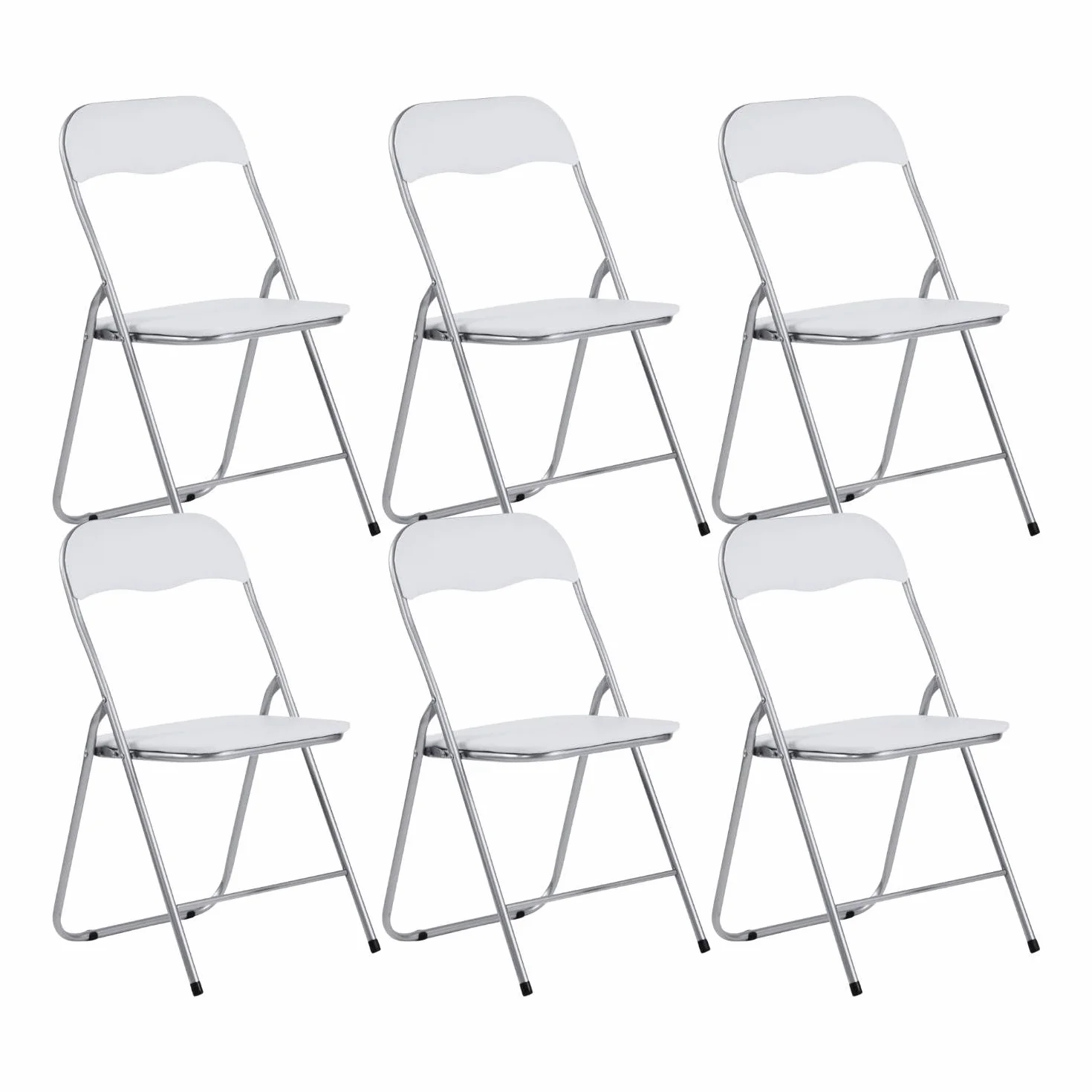 7H SEVEN HOUSE Pack 6 Sillas Plegables Acolchadas 44x46x79cm