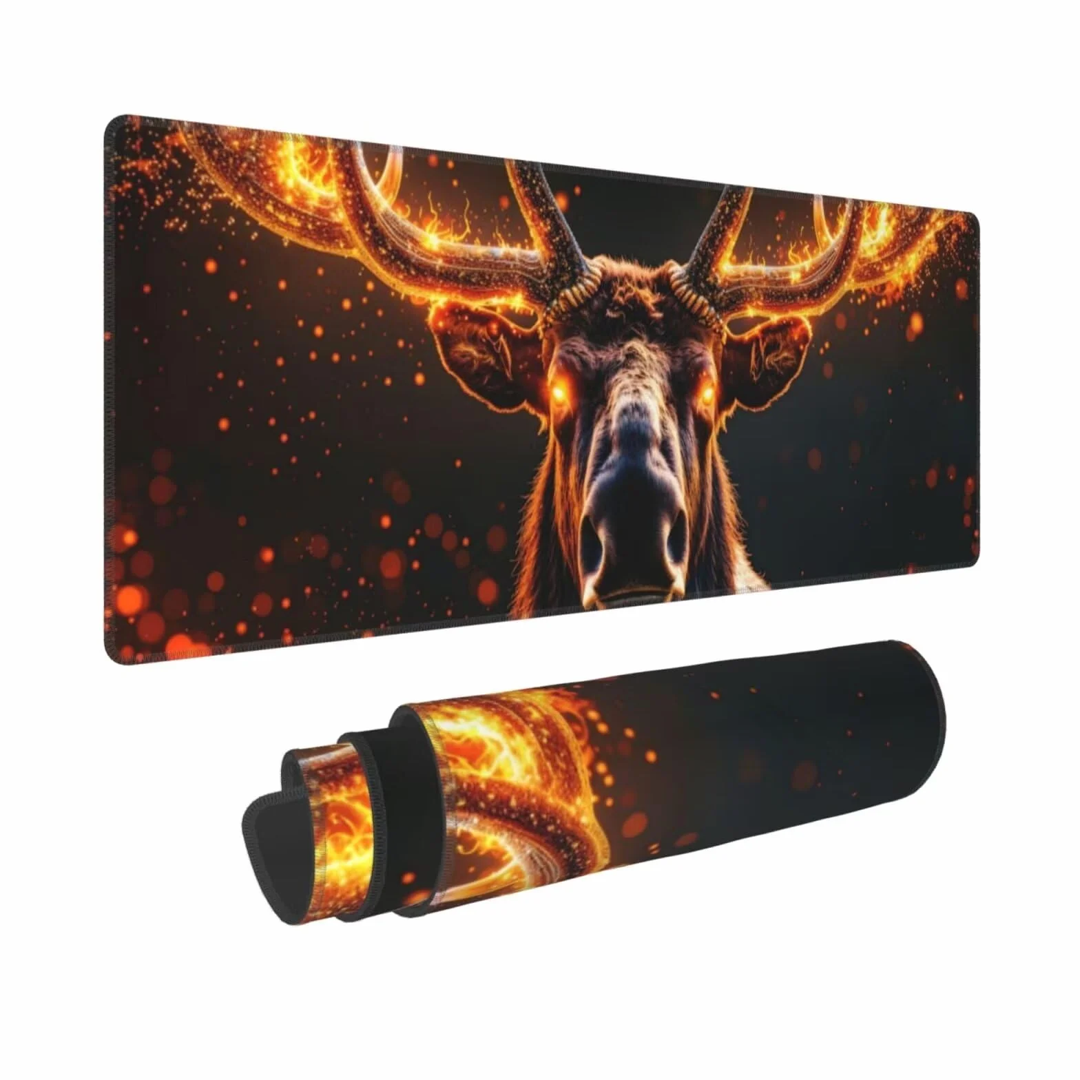 Alfombrilla de ratón para Juegos 1500x800x3mm, Alfombrilla de ratón Lavable, Alfombrilla de ratón de sobremesa para portátil, Alfombrilla de ratón Ciervo Gigante con Base de Goma Antideslizante T-391