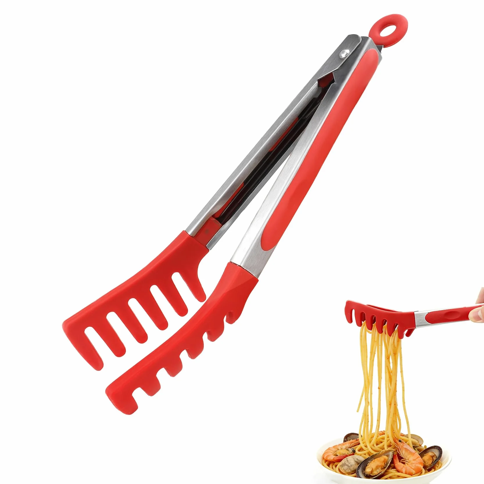 Pinzas de Silicona para Pasta con Dientes Rojo
