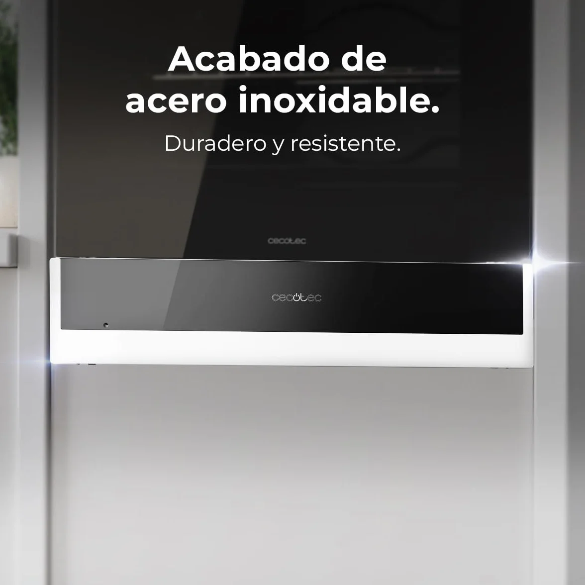 Cecotec Bolero Hexa WD Edge Cajón Calientaplatos Integrable 60cm 470W Negro INOX