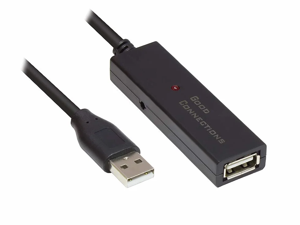 Good Connections USB 2.0 Aktives Cable de extensión 10m St. A para BU. A Negro