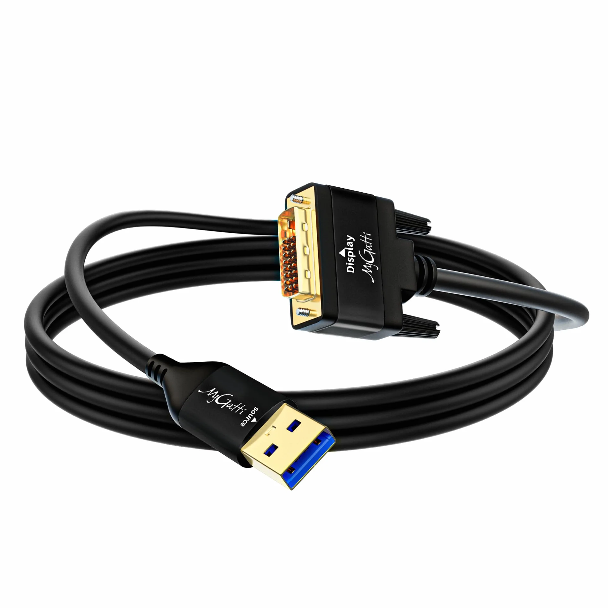 Cable adaptador USB 3.0 a DVI de 2 m, tipo A macho a DVI macho, 1080p Full HD para TV, proyector, monitor, compatible con Windows 11/10/8.1/8/7, MacOS, instalación del controlador requerida