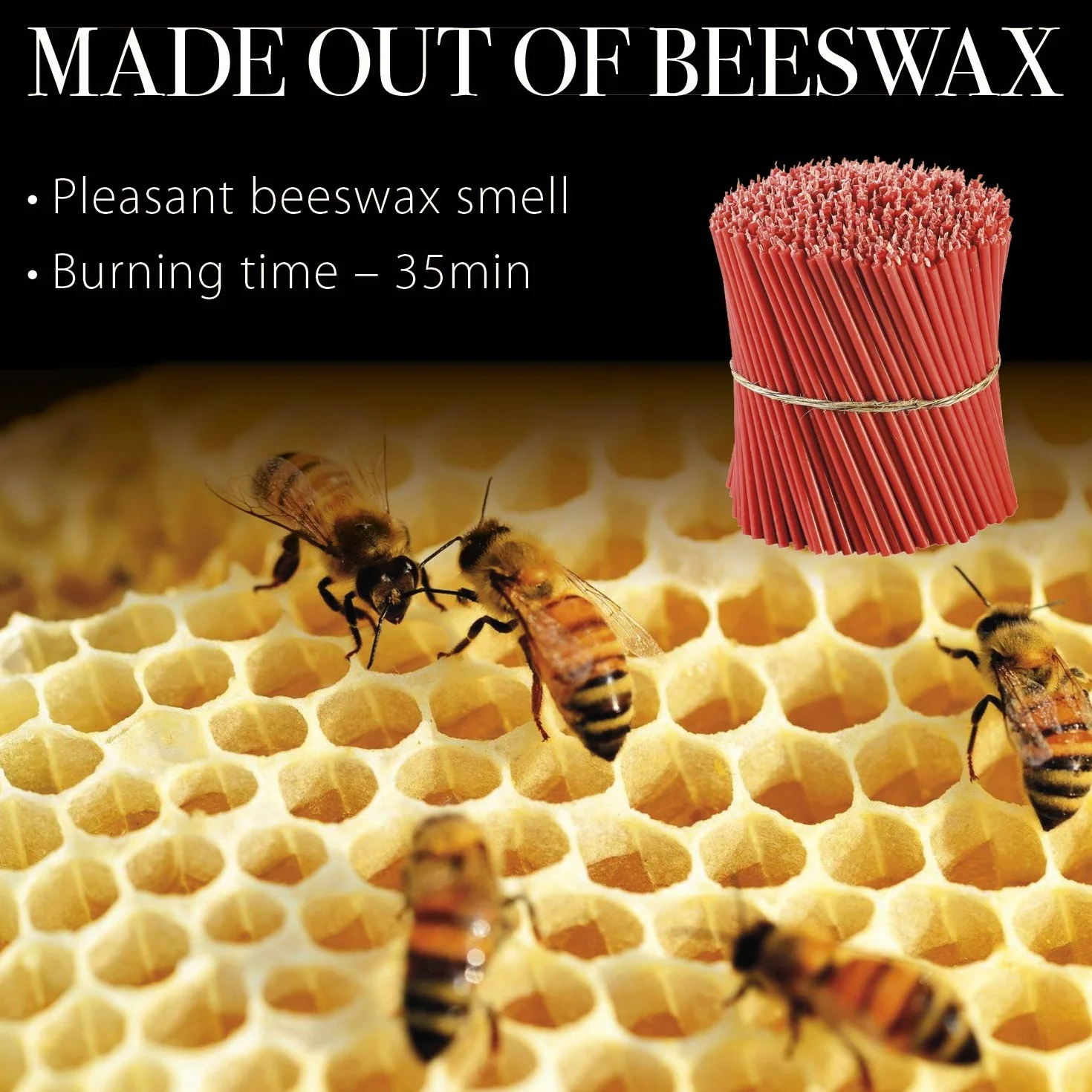 Danilovo Ritual Velas de cera de abeja rojo ortodoxe decoración 16 cm 50 unidades