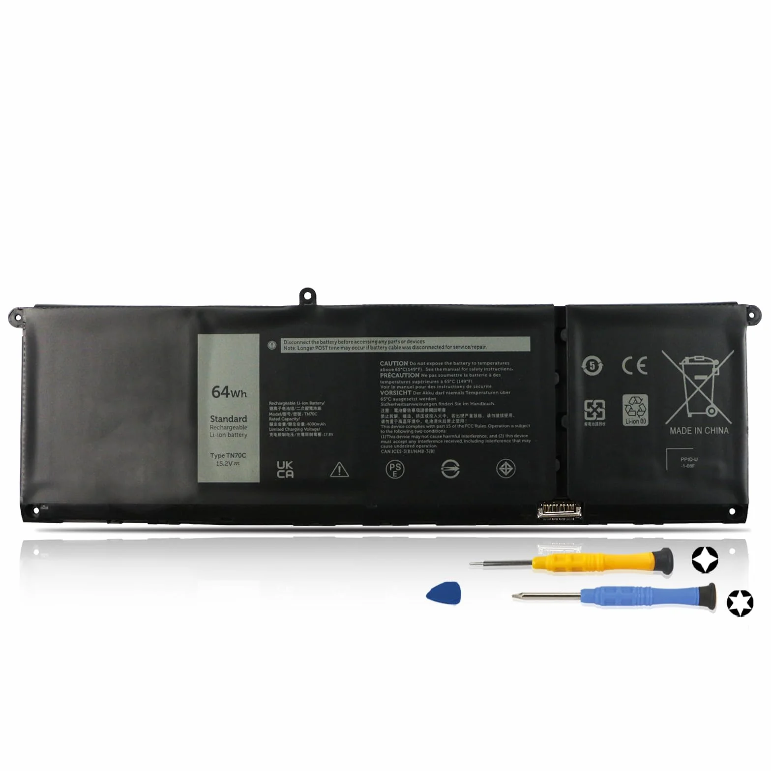 64Wh TN70C Batería para DELL Latitude 3320 3330 3420 3430 3520 3530 3445 5430 Chromebook Inspiron 14 Plus 7420 7430 7440 3510 3511 3515 3521 3525 3535 5310 5320 5410 5415 5418 5510 5515 5518 5420