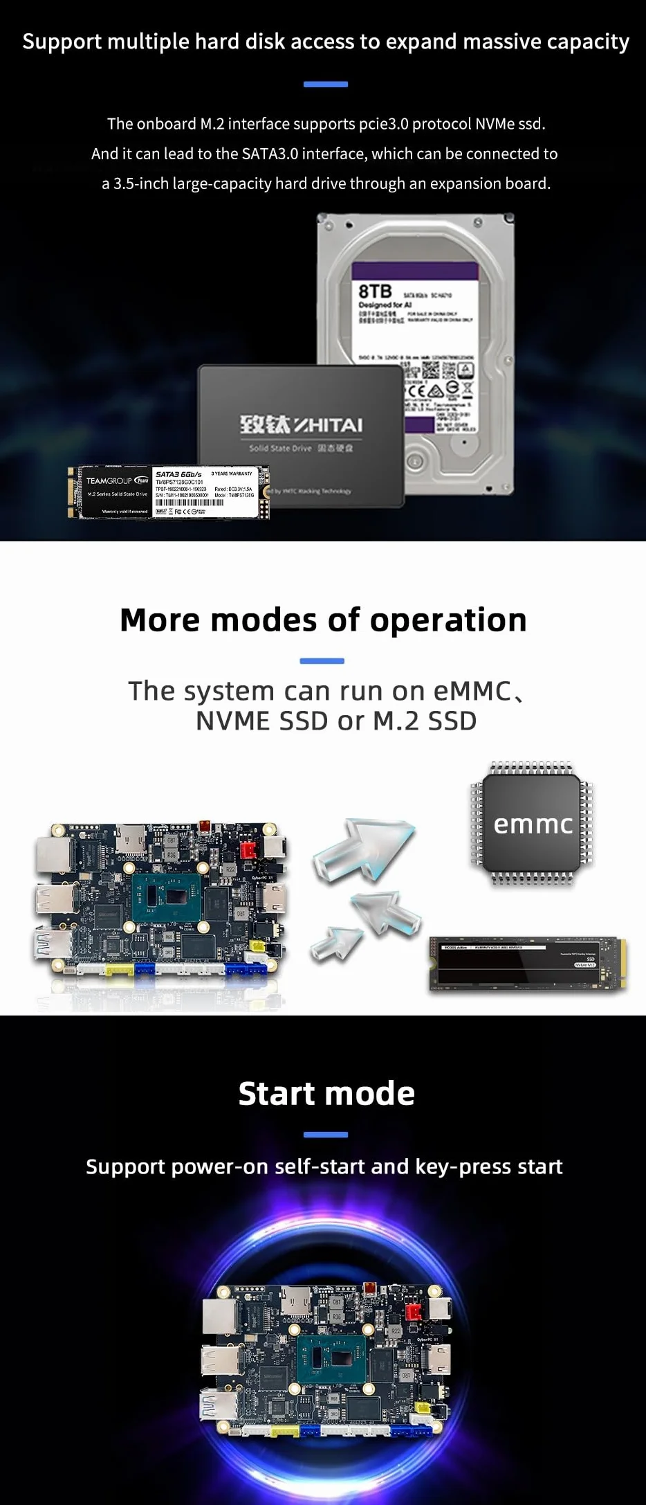 youyeetoo X1 – N5105 – Ordenador de una sola placa – Servidor multimedia 4K dual – Ranuras M.2 duales, soporta 2280 NVMe mSATA SSD/WiFi 5 y WiFi 6 módulo – PCIE 3.0 - NFC (X1 (8 GB RAM + 256 GB eMM))
