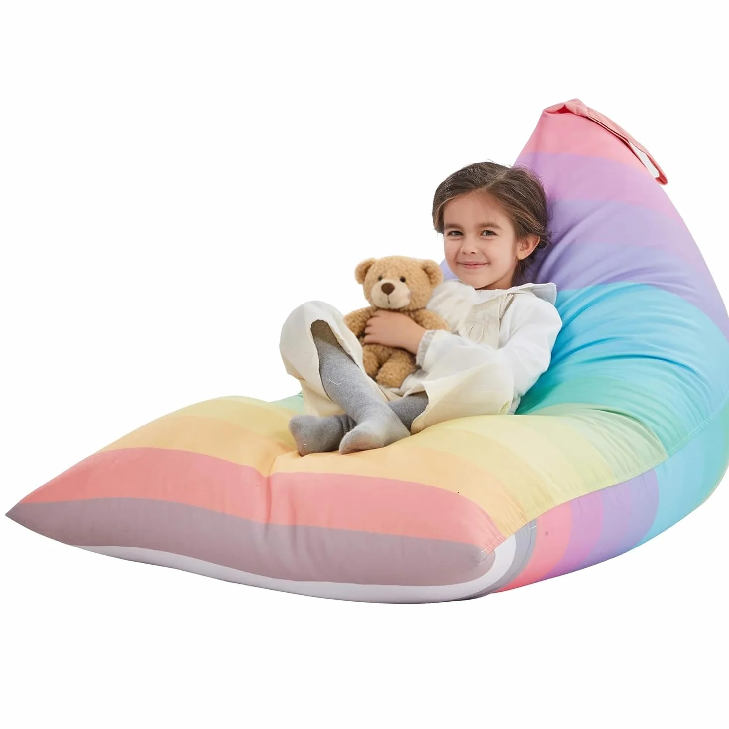 Funda de puf de Almacenamiento de Animales de Peluche Solo para niños y Adultos, Bolsa de puf Extragrande sin Relleno, Soporte y Organizador de Juguetes de Peluche