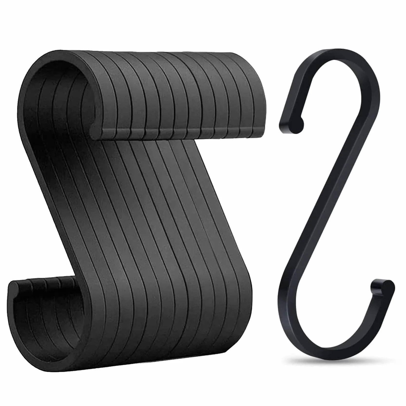Ganchos En Forma De S De Aluminio 12 Piezas Multifuncionales Para Colgar Macetas Y Sartenes Negro