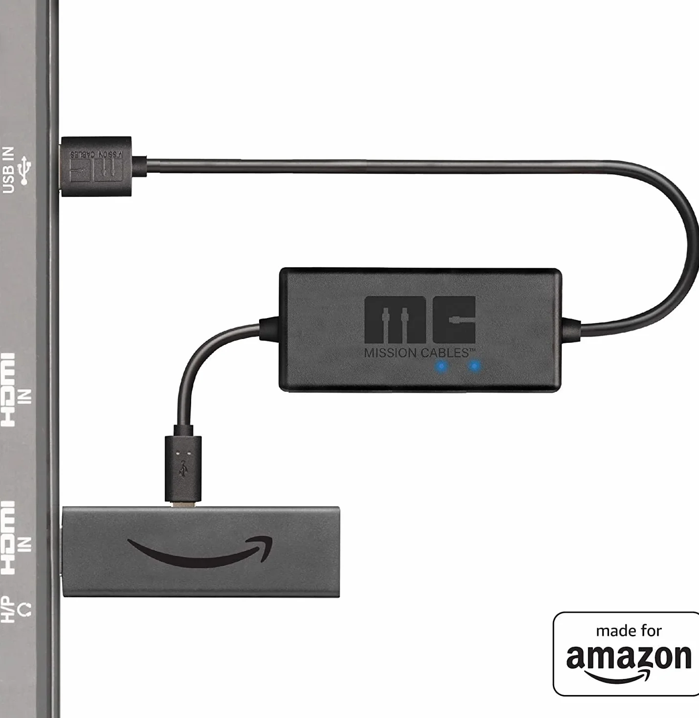 Mission Cables - Cable USB de corriente para el Amazon Fire TV