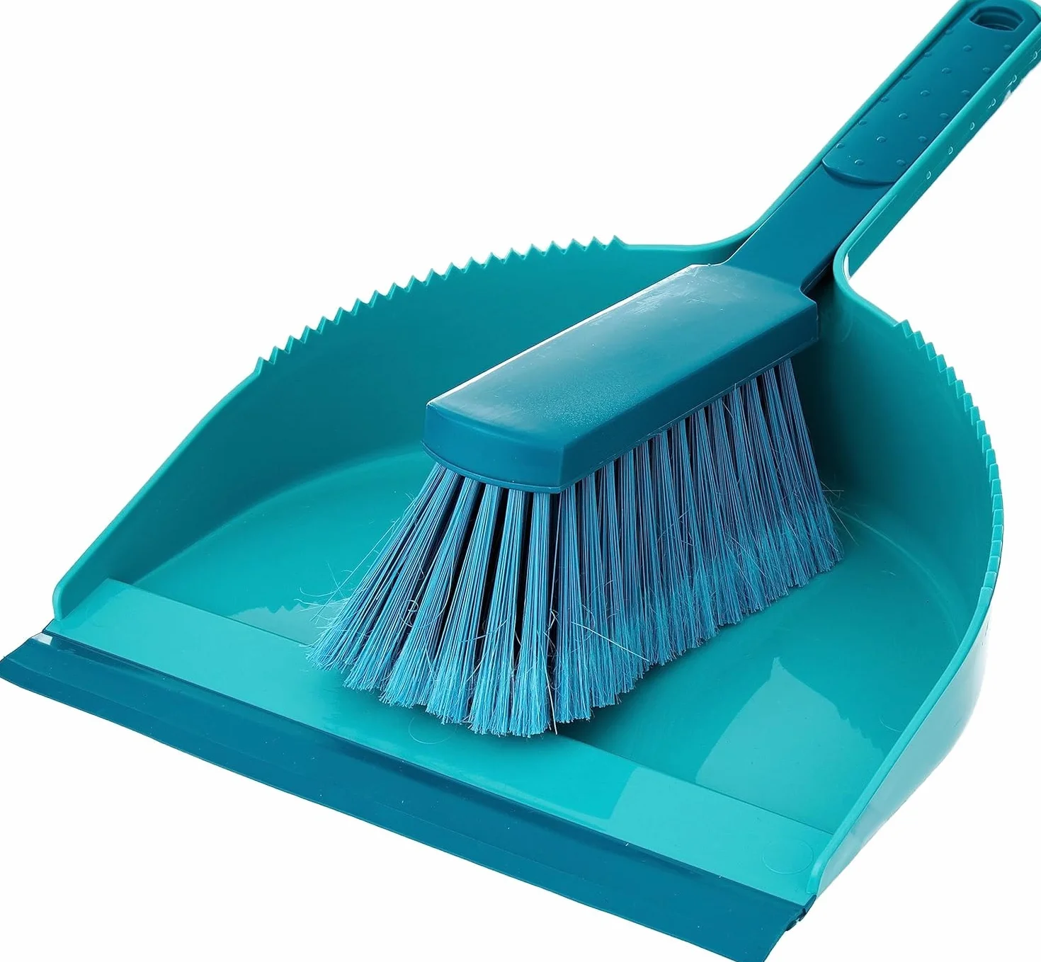 Leifheit 41401 - Set de cepillo y recogedor, Verde Turquesa, 22,5 x 35,5 x 10,5 cm