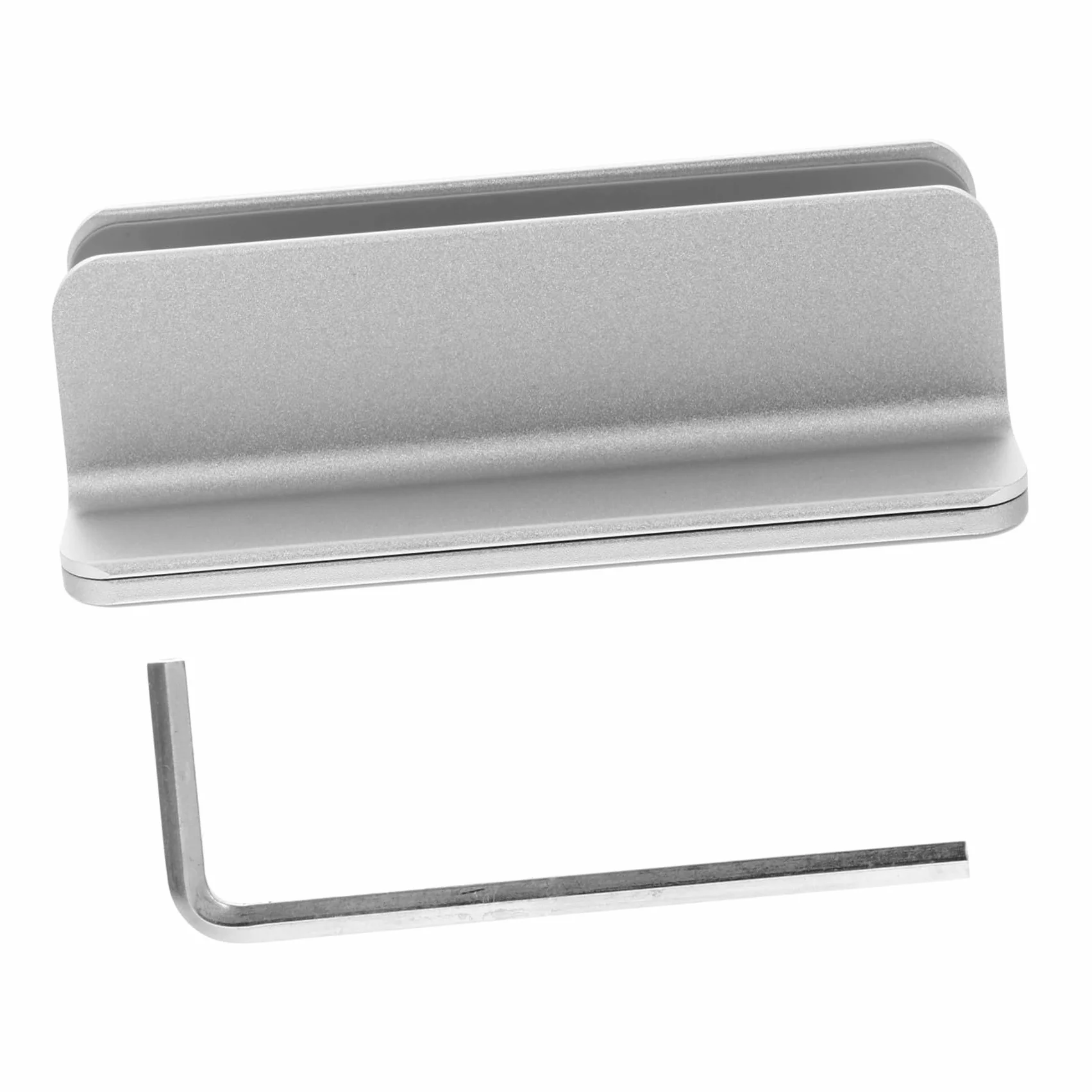 Soporte Vertical para Portátil de Ranura Única en Aleación de Aluminio | Plata, Ancho Ajustable y Base Estable, Diseño Firme Antirrayas para Escritorio