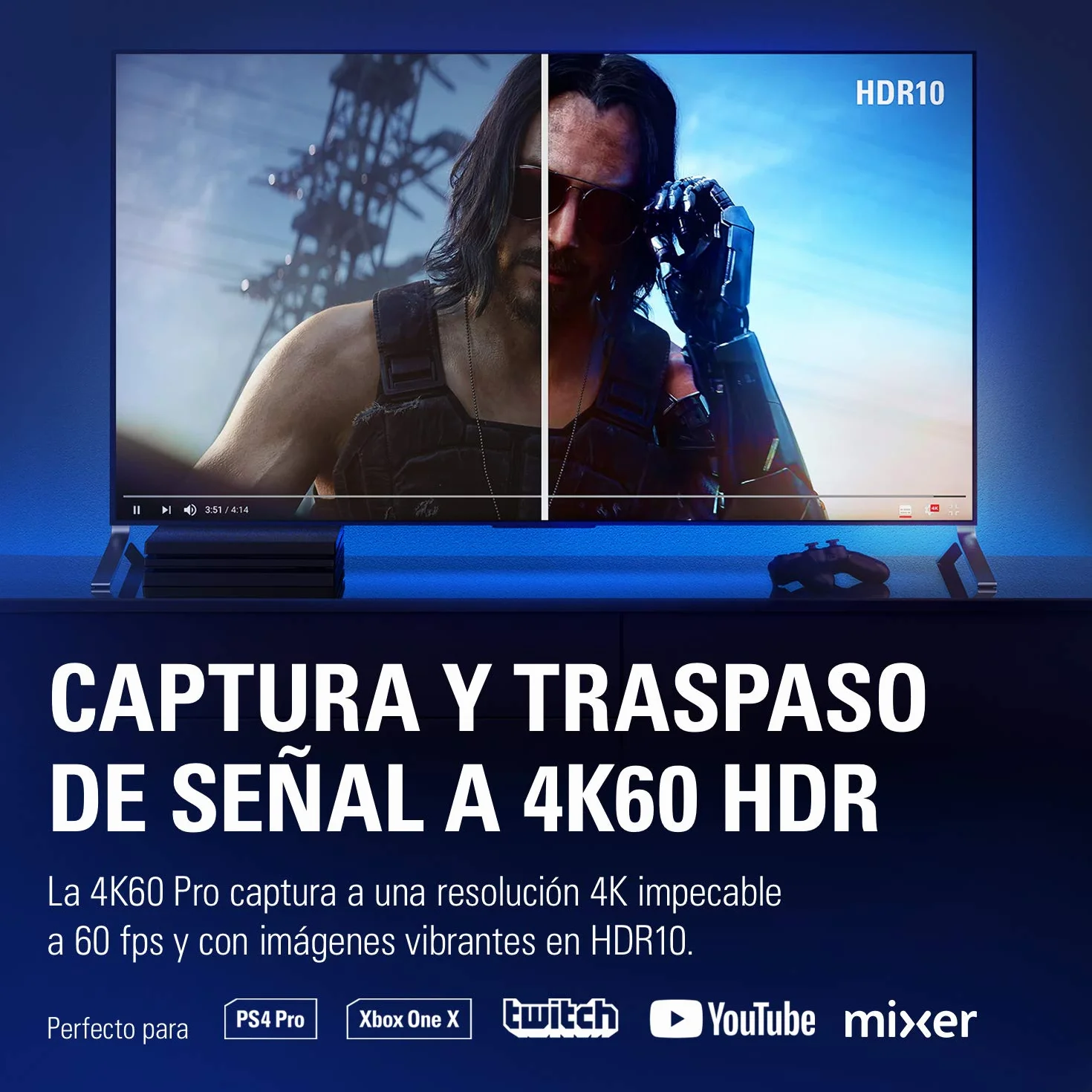 Corsair Game Capture 4K60 Pro MK.2 - Captura y traspaso de señal a 4K 60FPS HDR Captura, PCI x4 (Interno), Tecnología Visualización Instantánea de latencia ultrabaja