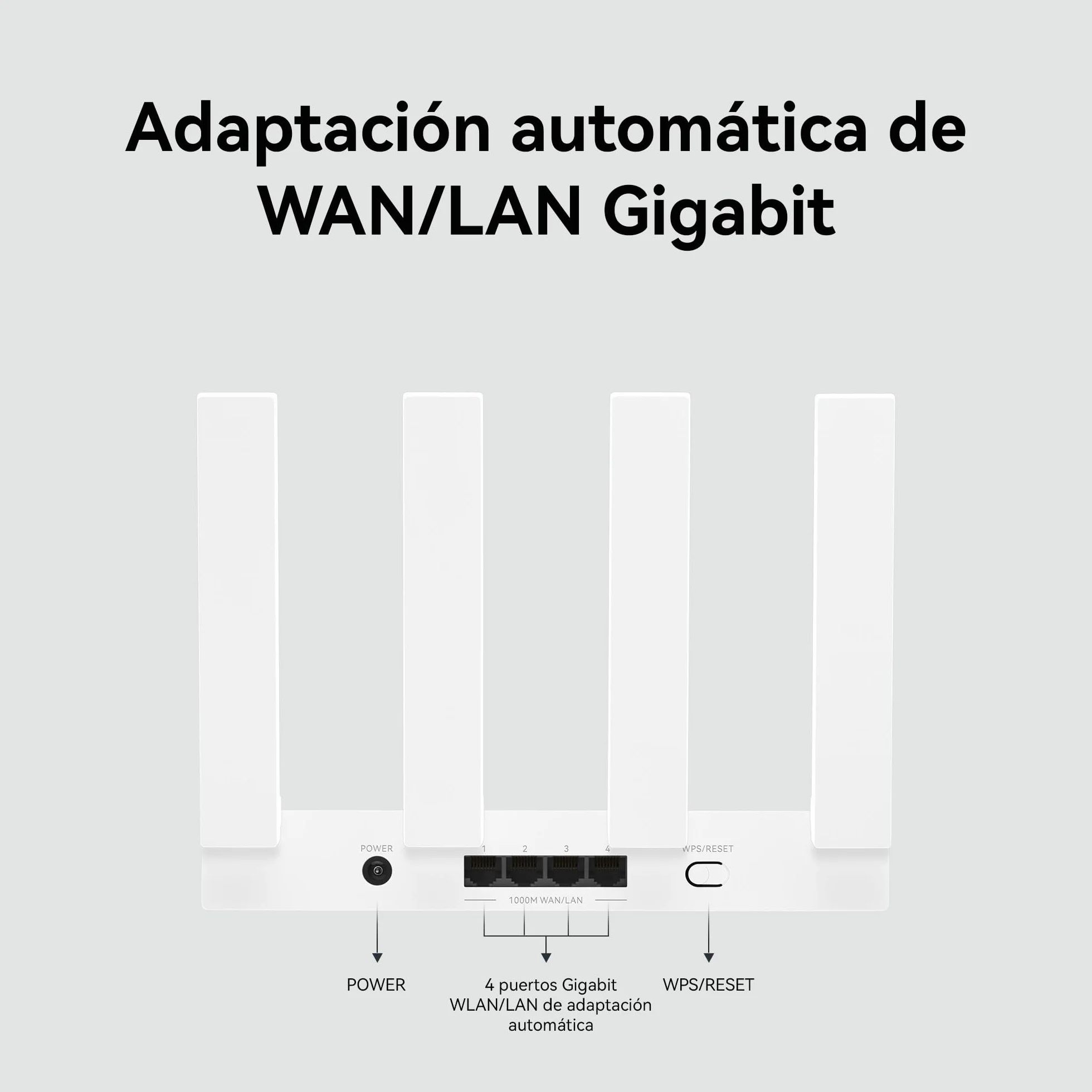 HUAWEI AX3 New Enrutador, Wi-Fi 6 Plus de Banda Dual de 3000 Mbps, 4 Puertos GE WAN/LAN Adaptables Automáticamente, Amplia Cobertura, Diagnóstico Visualizado, Idóneo para Juegos Xbox/PS5/Steam y 8K