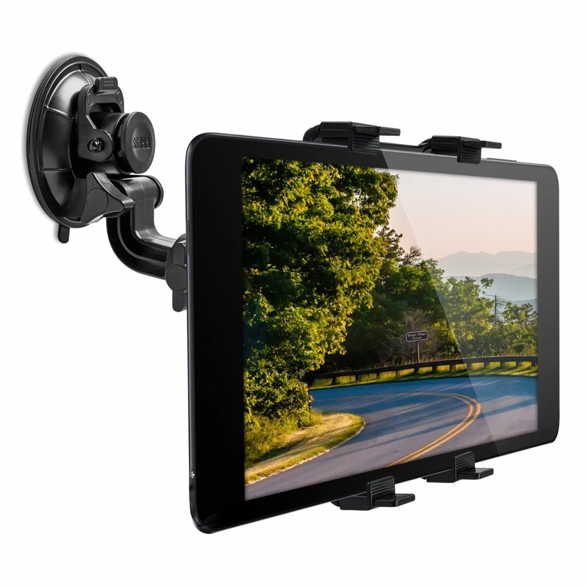 kwmobile Soporte de Coche para Tablet de 11-20.7 CM - Base Universal Antideslizante con Ventosa - Enganche Negro