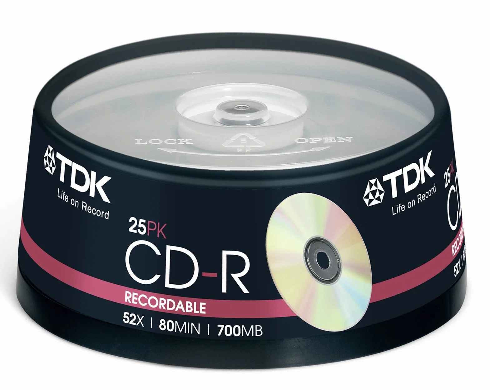 TDK CD-R 52x Cakebox 25 - CDs vírgenes