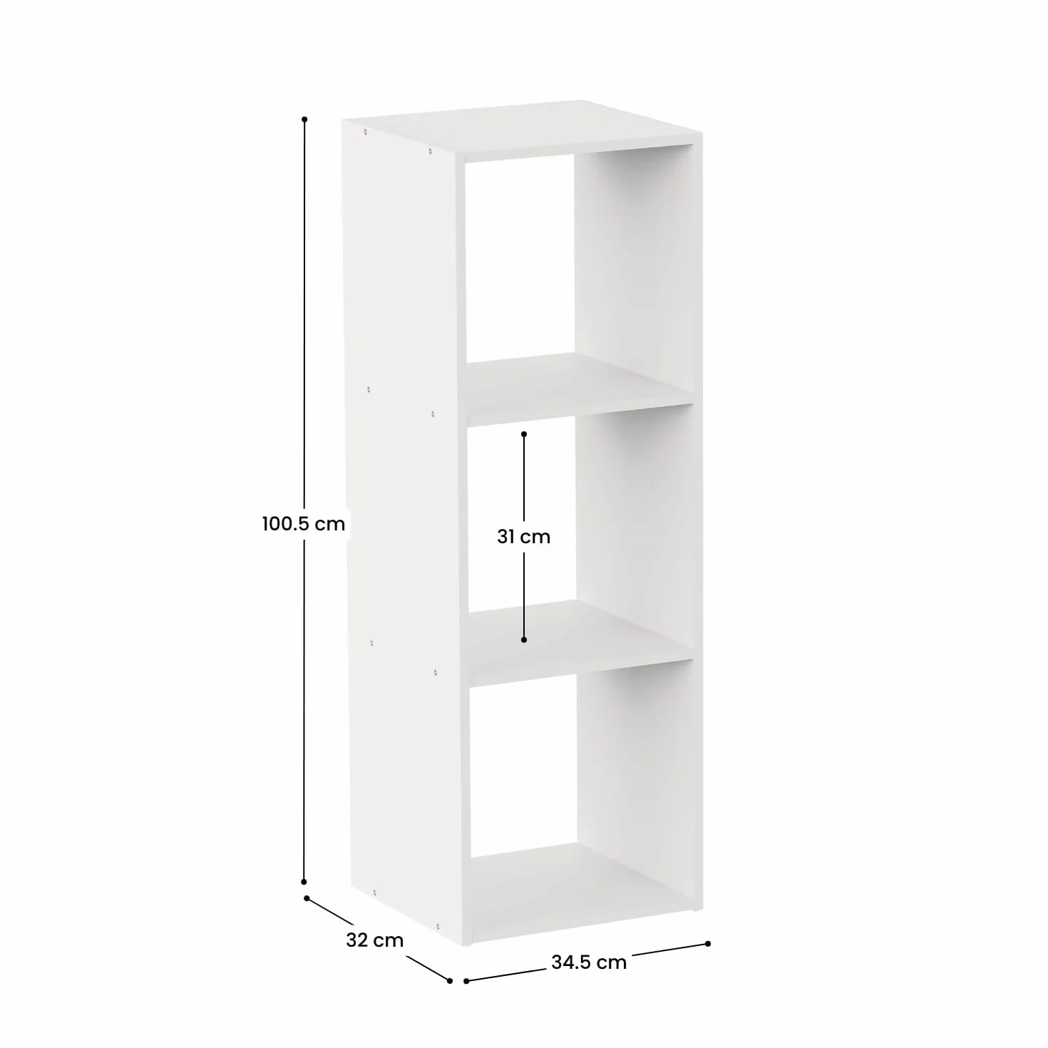 7H SEVEN HOUSE Estantería de 3 Cubos SpaceQub 34.5x32x100.5cm