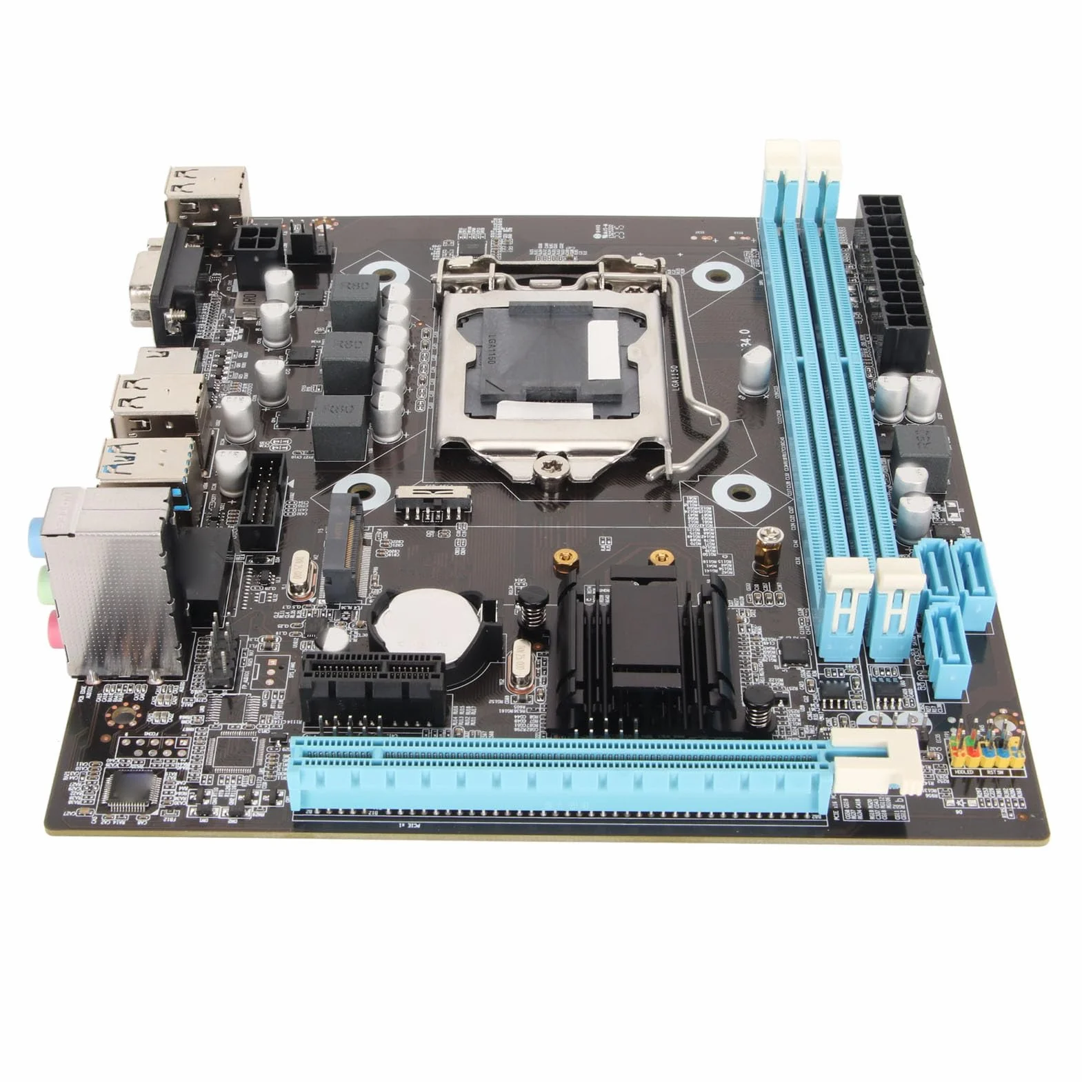 Yctze Placa Base Gaming H81 Micro ATX para Constructores de Pc Lga 1150 4ª 5ª Generación Ranuras de Memoria Ddr3 Doble Ranura Pcie M.2 Nvme Ngff Sata 6gb & S Construcción