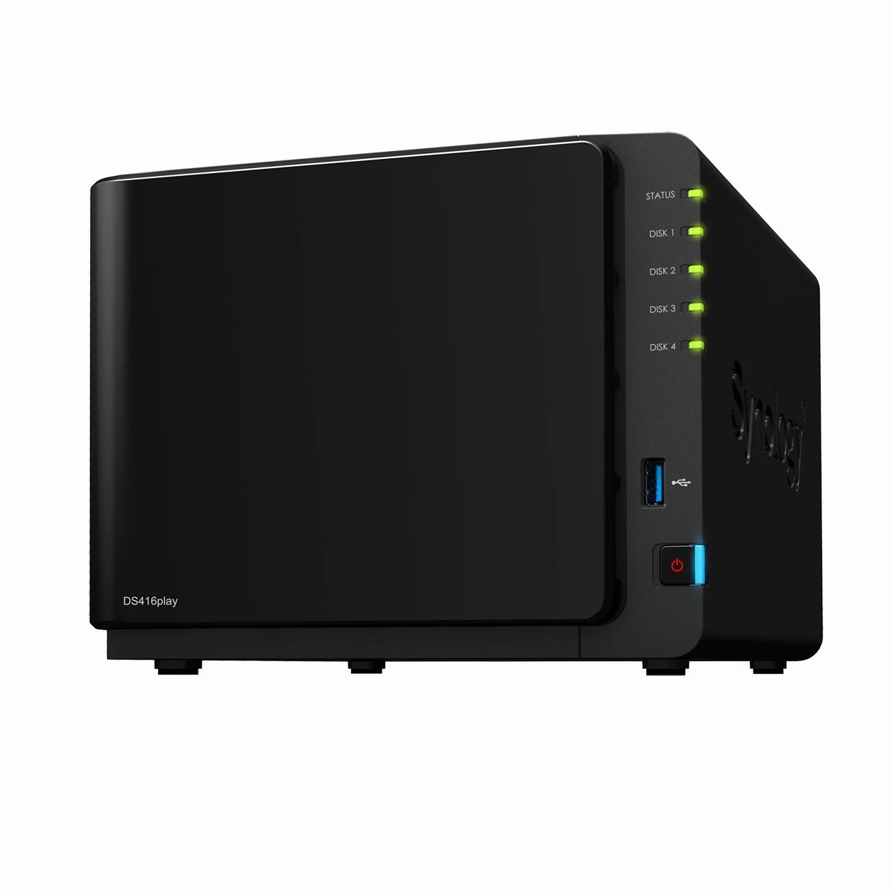 Synology DS416play - Servidor NAS para archivos multimedia y transcodificación 4K UHD (Intel Celeron N3060, HDD de 40 TB, 1 GB DDR3, USB 3.0), color negro