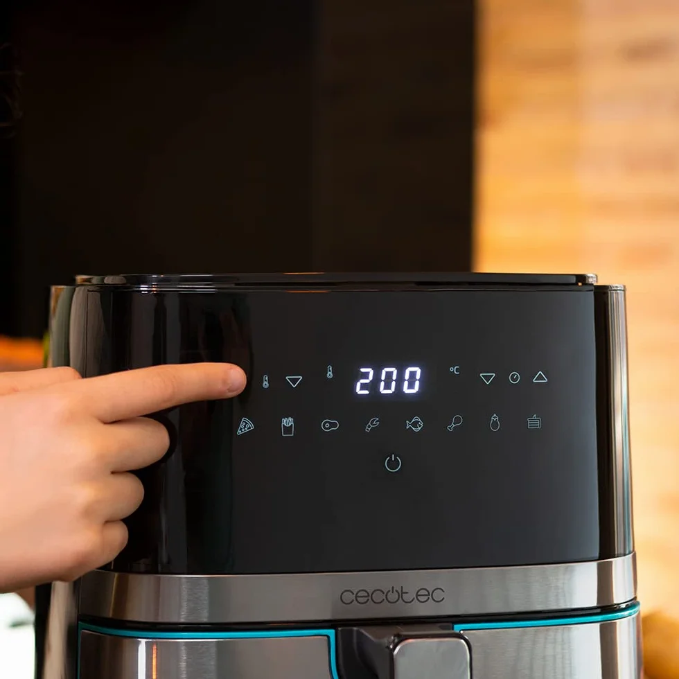 Cecotec Freidora sin Aceite 5,5 L Aire Caliente Cecofry Full InoxBlack 5500 Pro 1700 W