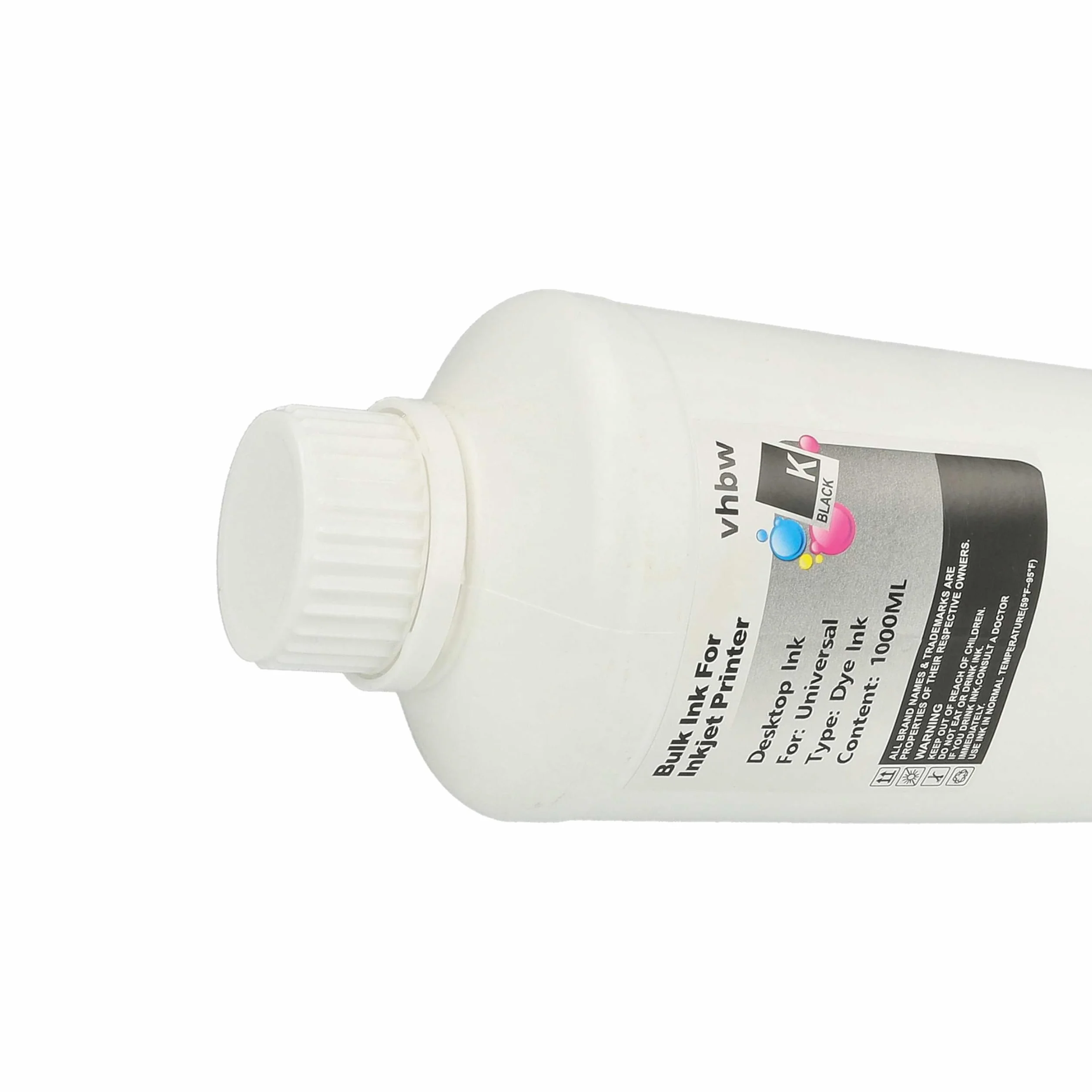 vhbw Tinta de Recarga para Impresora - Tinta de Recarga, Dye Negro, 1000ml