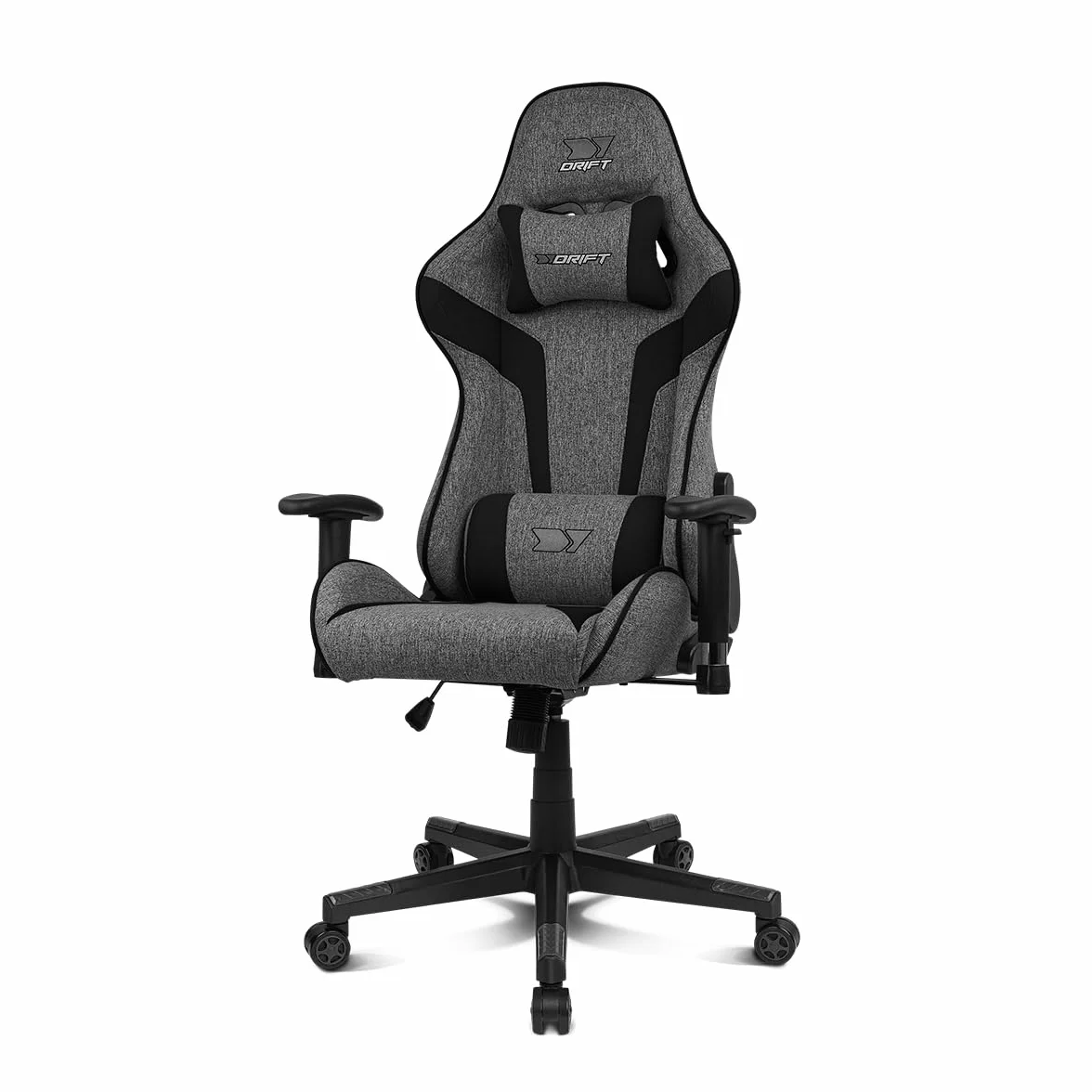 DRIFT GAMING DR90 Silla Gaming Ergonómica Respaldo Reclinable 135° Brazos 2D Ajustables Tejido Transpirable Base Nylon Pistón Gas Clase 4 Gris/Negra