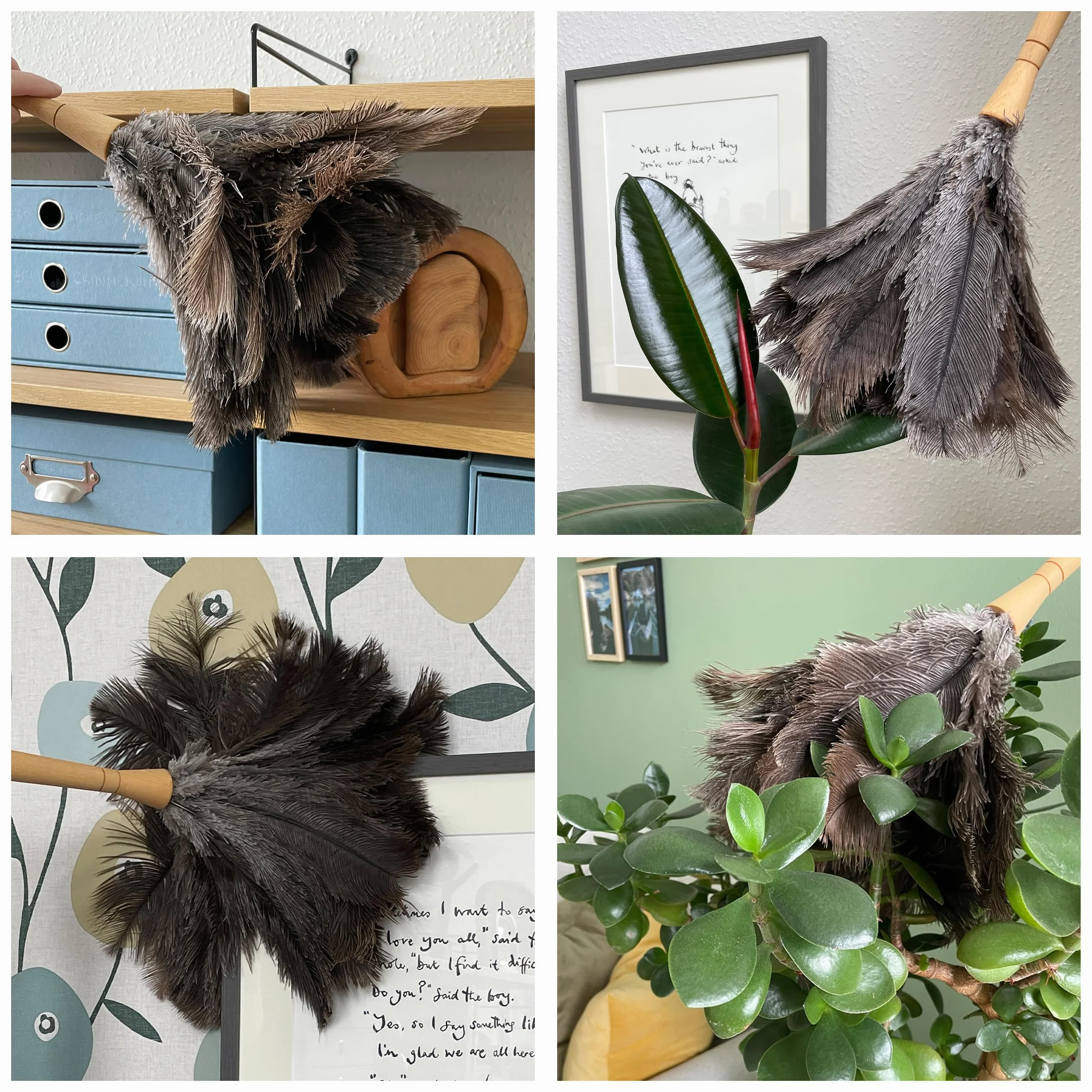 Plumero con Plumas de Avestruz 40 cm Hecho a Mano UE