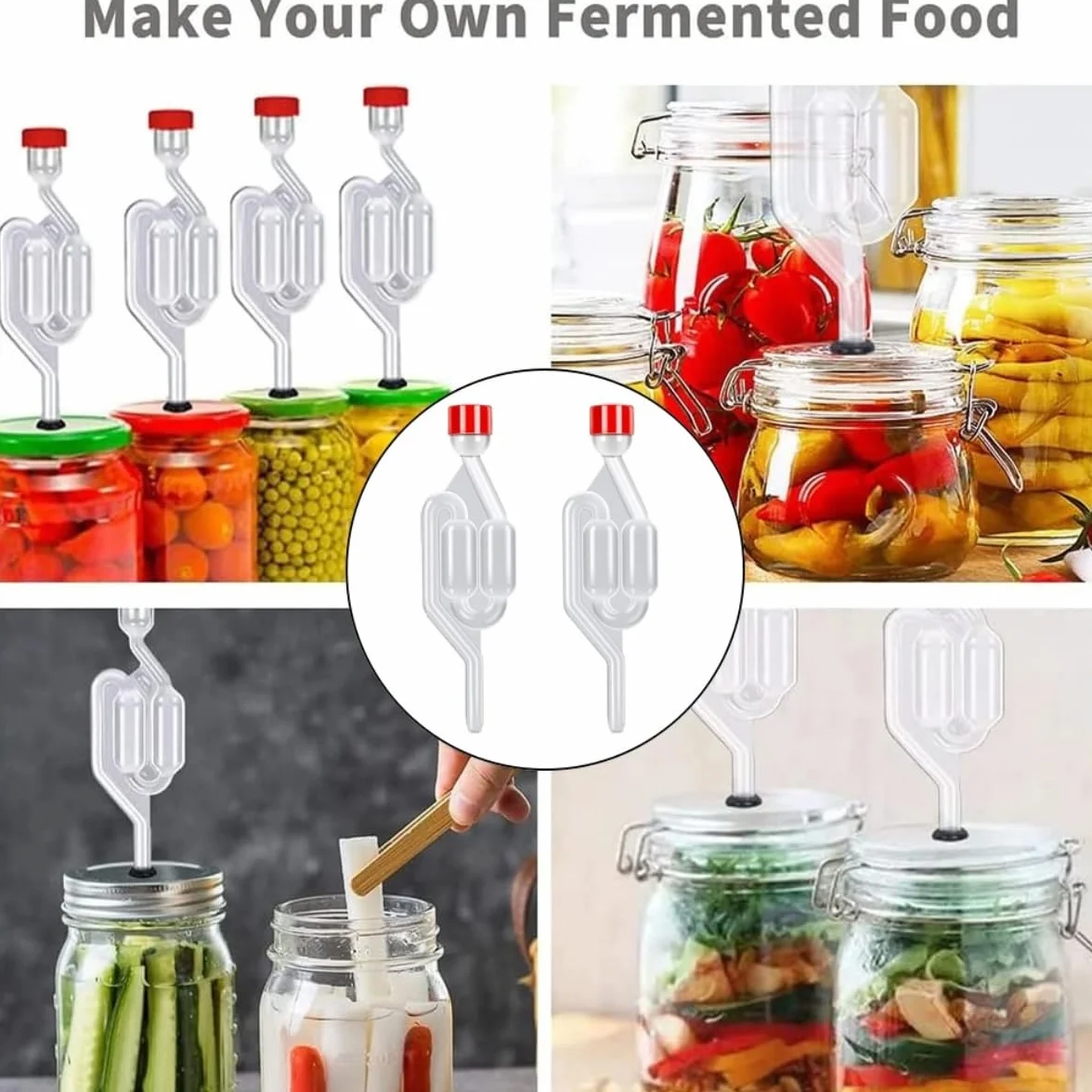 Desagüe de Fermentación Plástico 2 Piezas, Esclusa Hermética para Vino, Cerveza y Chucrut