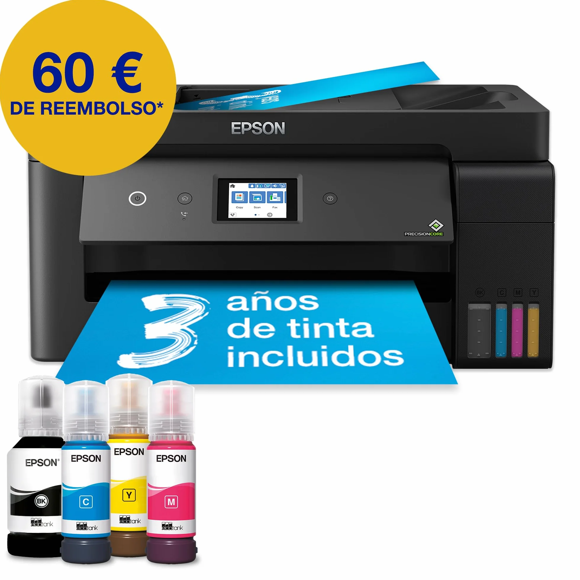 Impresora multifunción EcoTank ET-15000 A3+ con depósito de Tinta, conexión Wi-Fi y Tinta incluida para hasta 3 años.