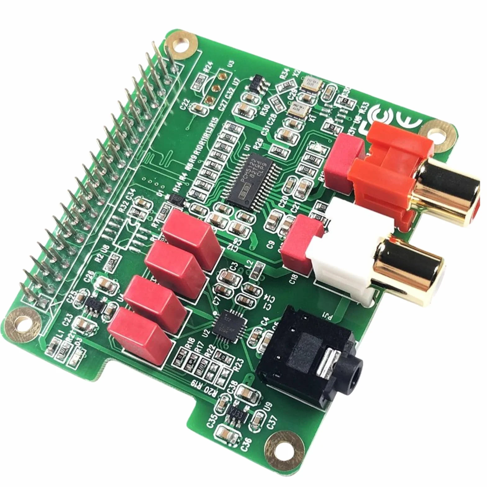 HiFi DAC HAT para Raspberry Pi 5/4/3B+/Zero, tarjeta de audio PCM5122, 384 kHz/32 bits HiFi Sound Shield con RCA y salida de 3,5 mm, osciladores duales y DOP, 112 dB SNR