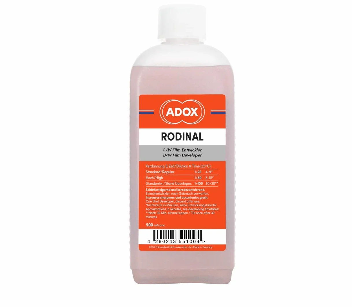 ADOX RODINAL Universal Film Developer REVELADOR B/N 500 ml