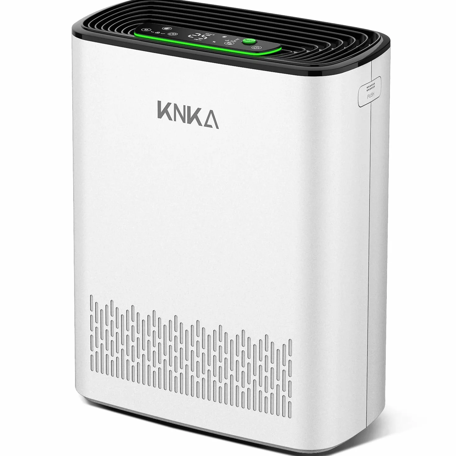 KNKA Purificador de aire, CADR 300 m³/h, hasta 80 m², Rendimiento HEPA (Modo Noche) ya que elimina 99,97% Polvo/Polen/Olores, con Sensor Inteligente, Ideal Fumatori y Mascotas, APH3000